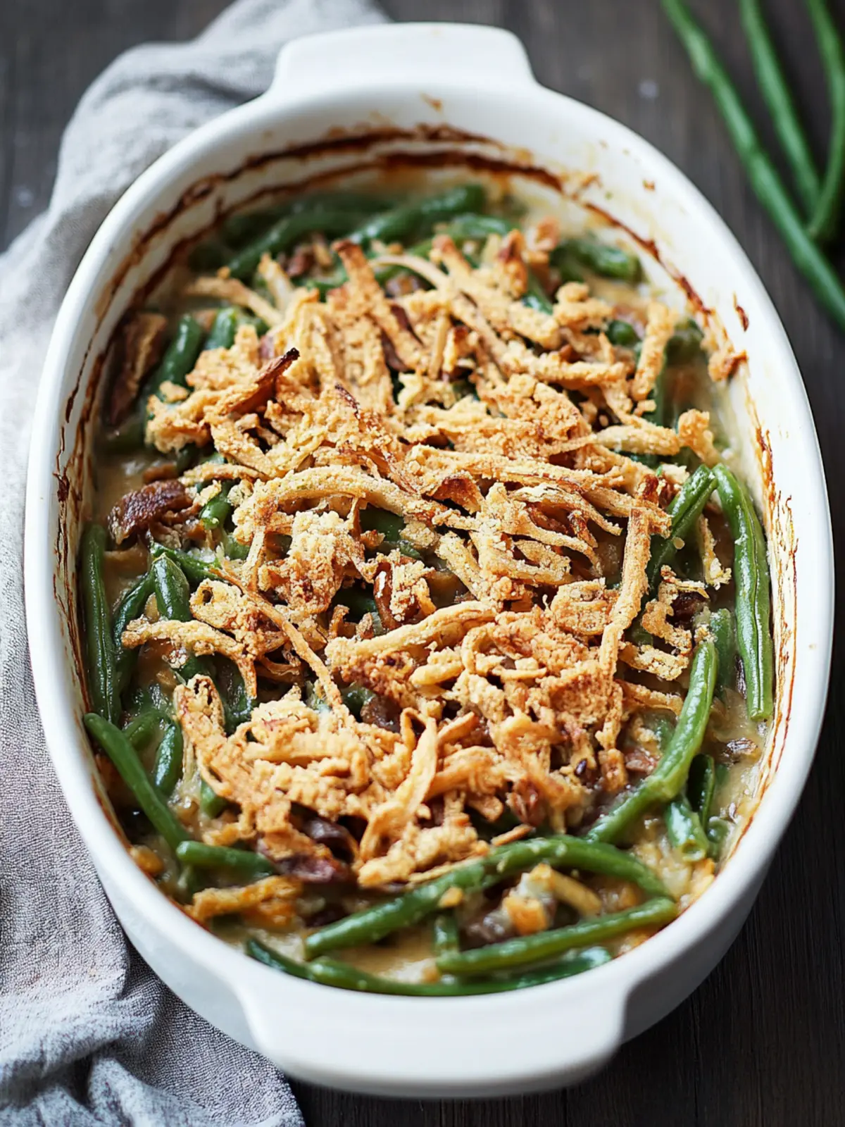 Gluten Free Green Bean Casserole with Crispy Onion Topping 4 Gluten Free Green Bean Casserole