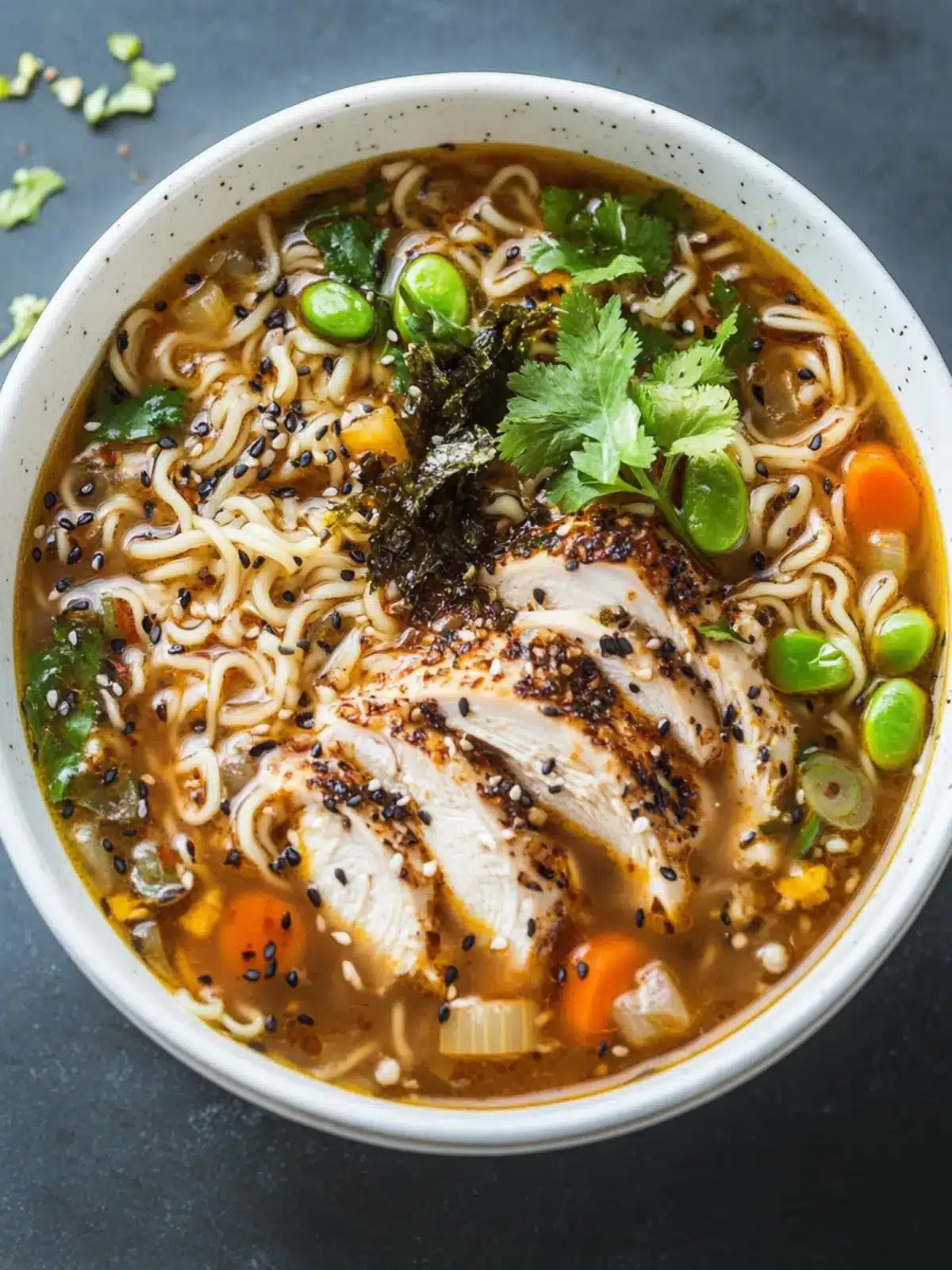 Blackened Chicken Ramen Noodle Soup
