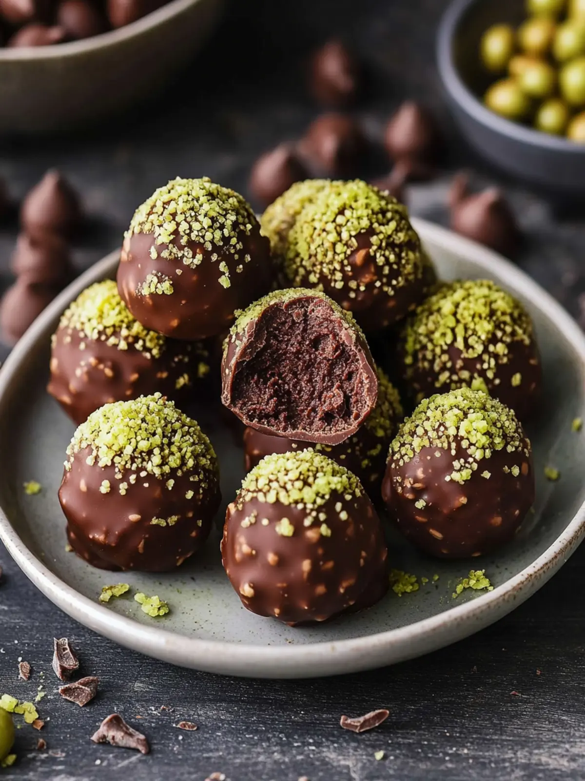 Delightful Dubai Chocolate Balls with Pistachio Surprise 5 Dubai Chocolate Balls