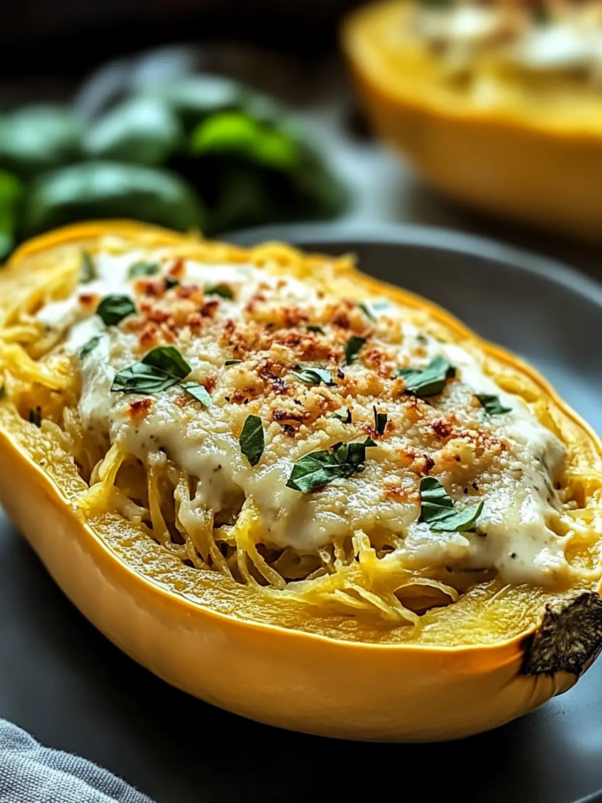 Roasted Spaghetti Squash with Creamy Alfredo Bliss Unveiled 3 Roasted Spaghetti Squash with Creamy Alfredo Bliss