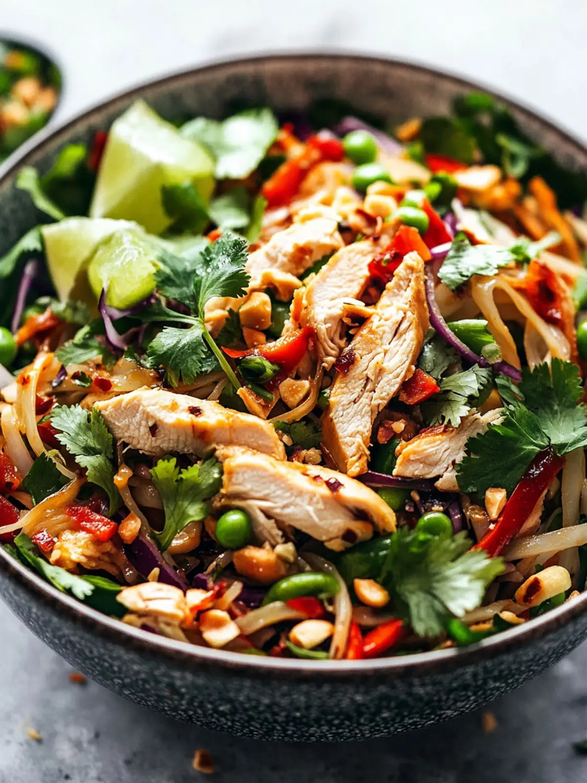 Savory Thai Chicken Salad with Creamy Peanut Dressing 2 Thai Chicken Salad