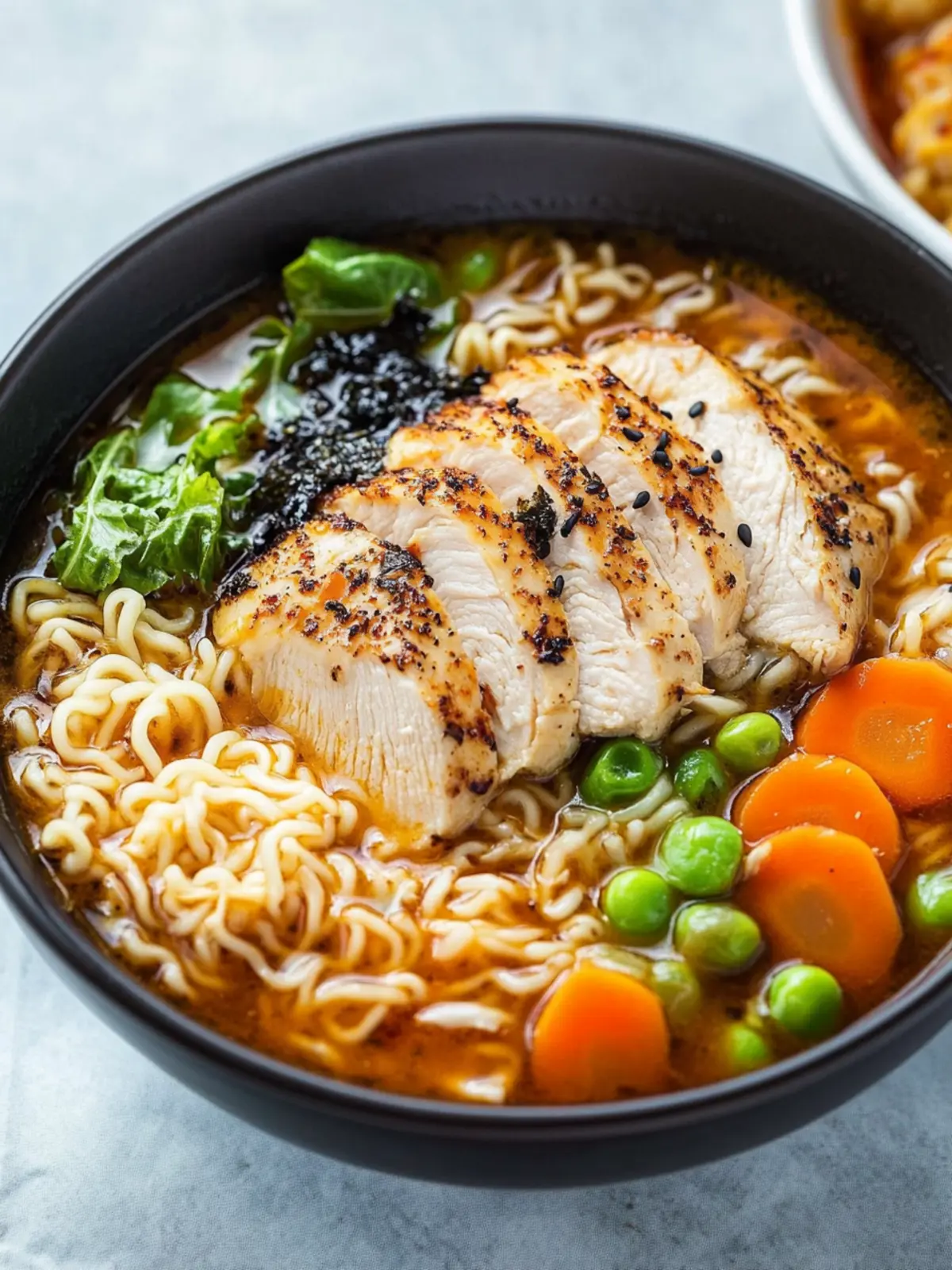 Blackened Chicken Ramen Noodle Soup