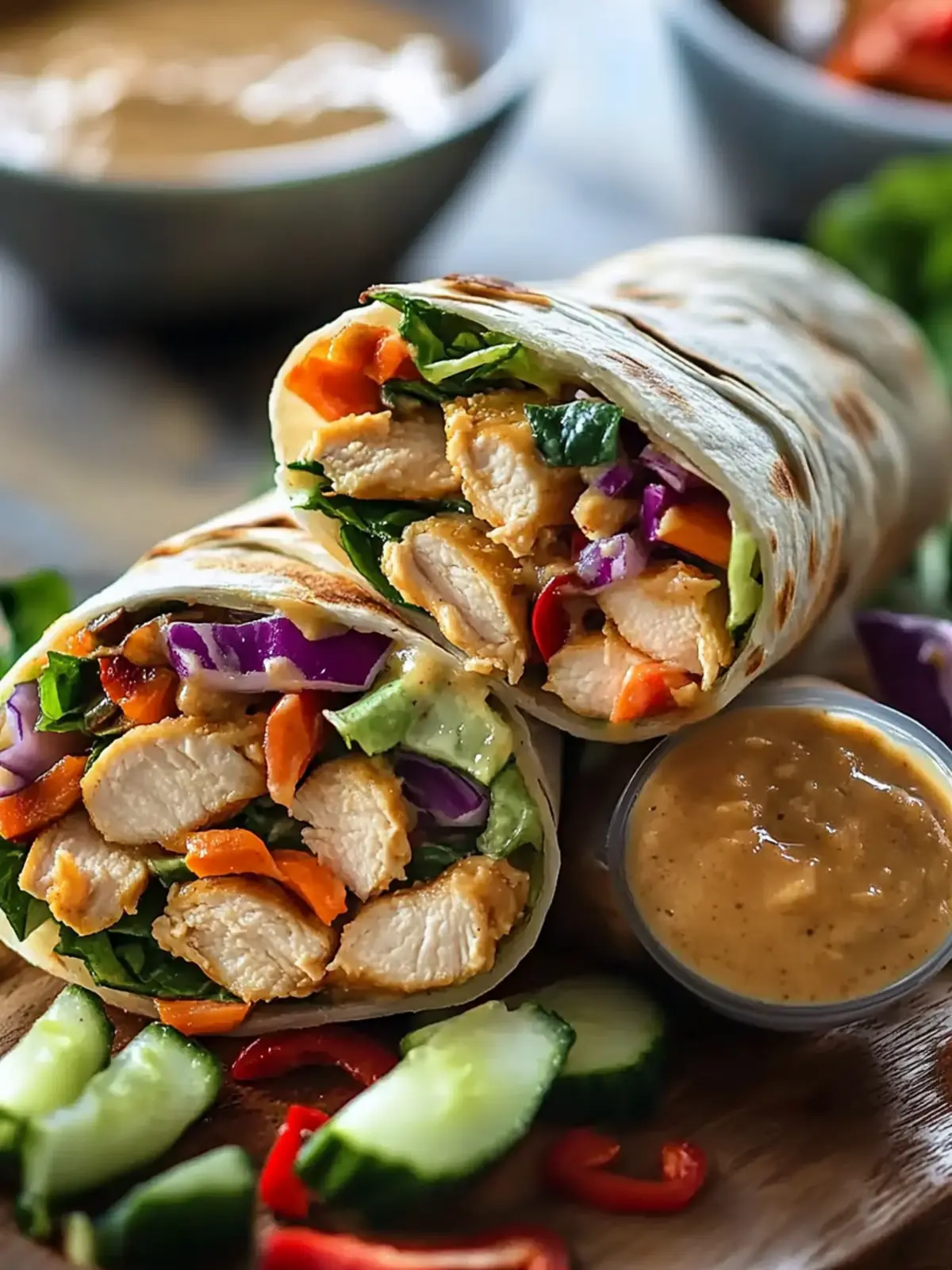 Delicious Thai Peanut Chicken Wraps for a Fresh Take on Dinner 3 Thai Peanut Chicken Wraps