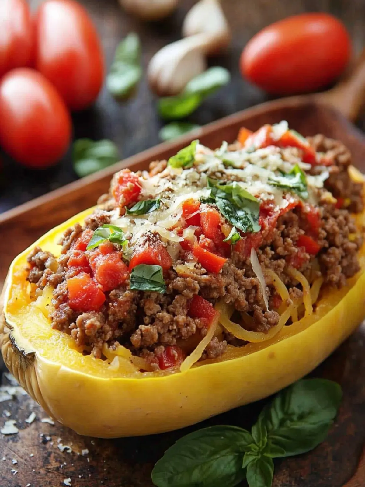 Delicious Stuffed Spaghetti Squash with Tomato and Ground Beef 5 Stuffed Spaghetti Squash with Tomato and Ground Beef
