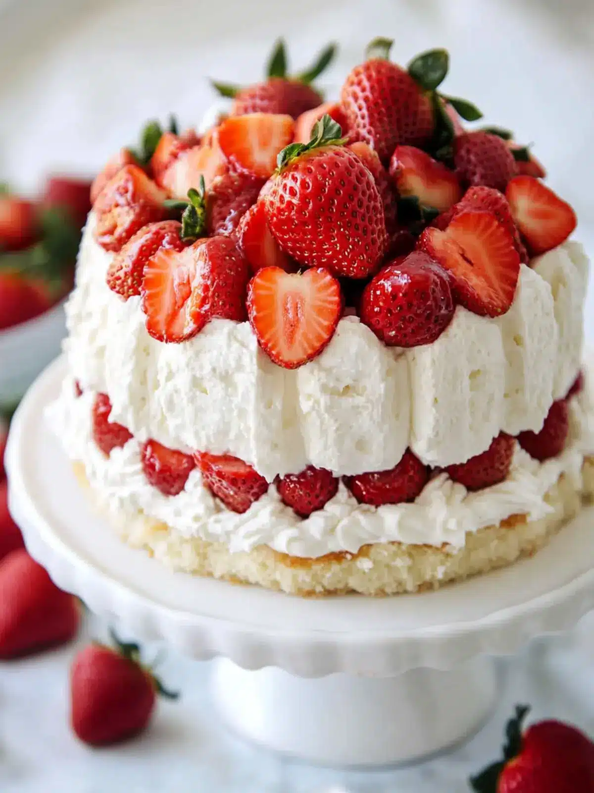 Light and Fluffy Angel Food Cake with Strawberries Bliss 2 Angel Food Cake with Strawberries
