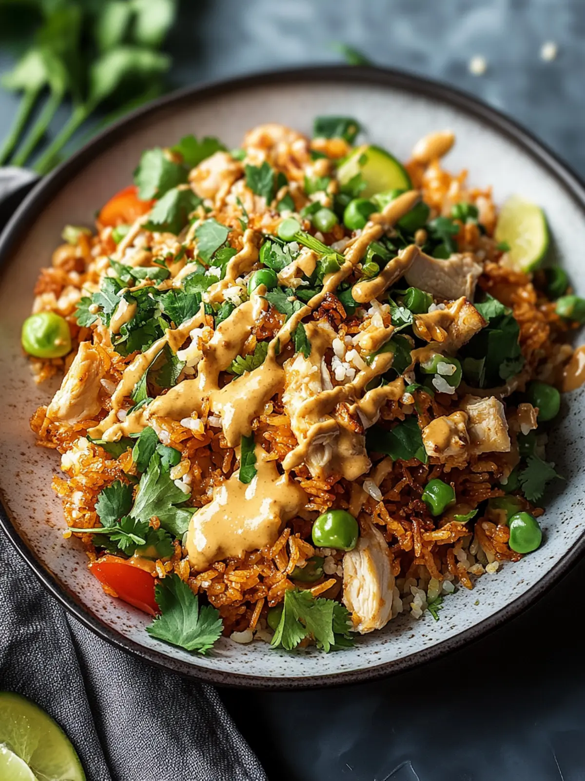 Crispy Chicken Rice Salad with Irresistible Peanut Dressing 3 Chicken Crispy Rice Salad with Peanut Dressing