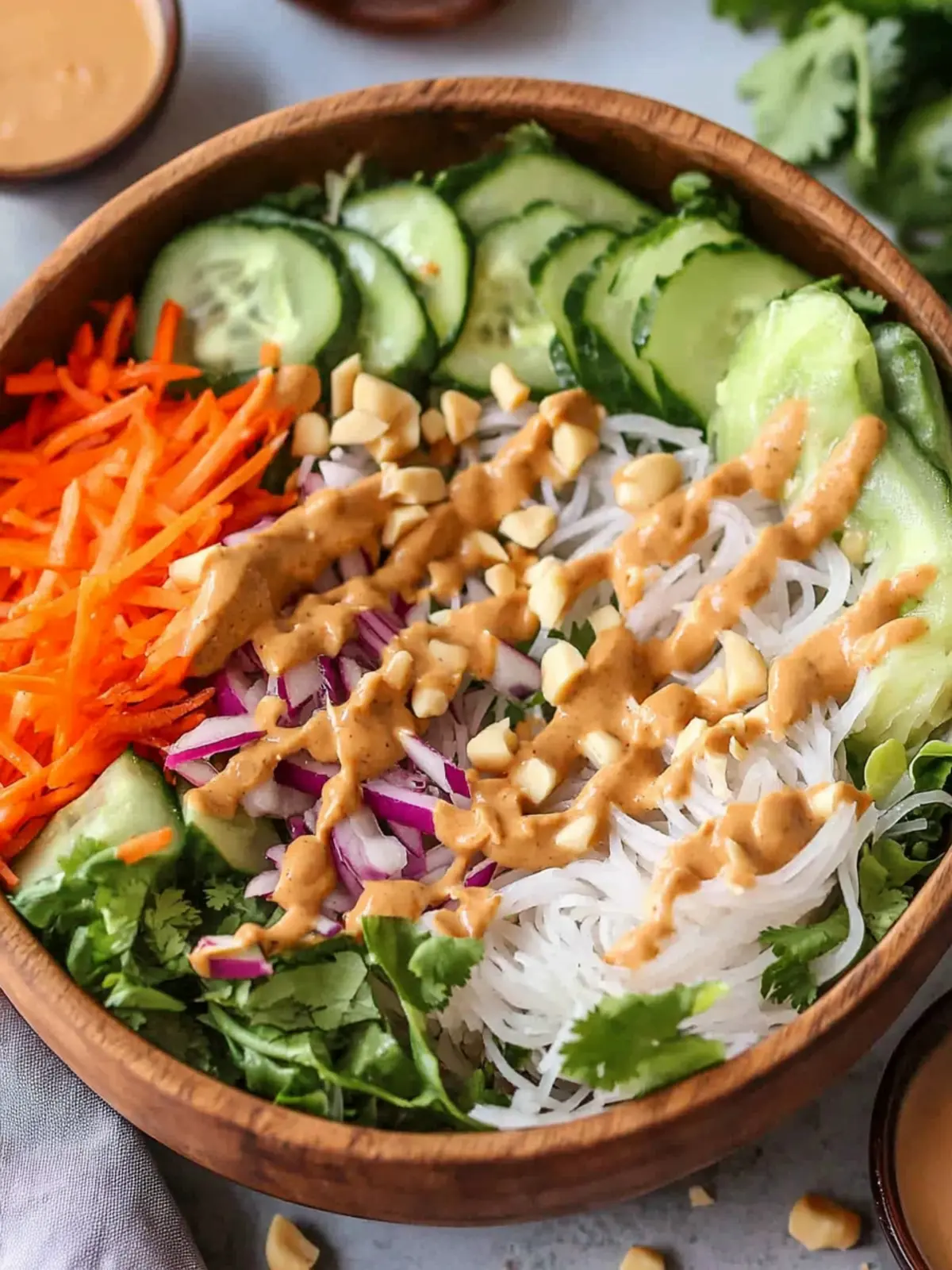 Spring Roll Salad with Peanut Sauce for Fresh Flavor Bliss 5 Spring Roll Salad with Peanut Sauce
