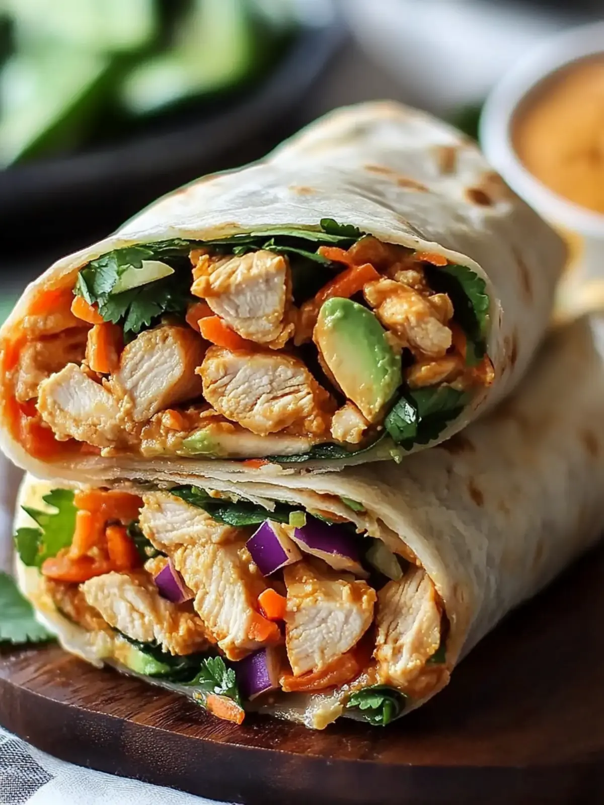 Delicious Thai Peanut Chicken Wraps for a Fresh Take on Dinner 2 Thai Peanut Chicken Wraps