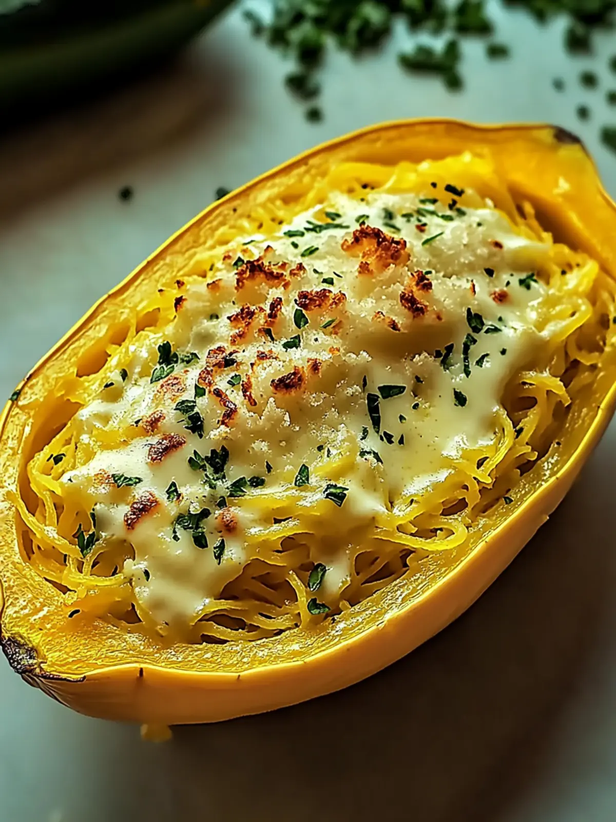 Roasted Spaghetti Squash with Creamy Alfredo Bliss Unveiled 4 Roasted Spaghetti Squash with Creamy Alfredo Bliss