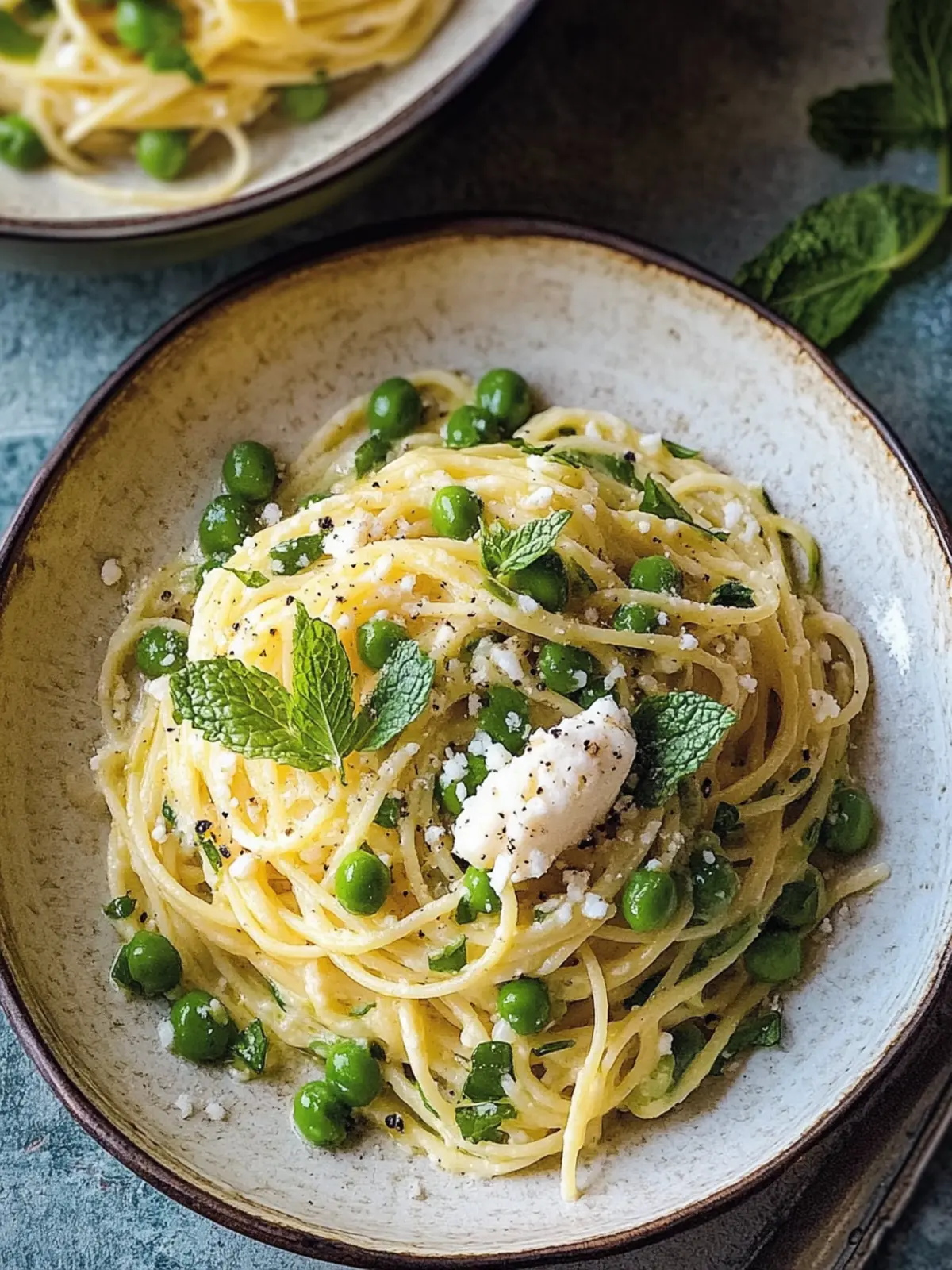 Instant Pot Spaghetti with Goat Cheese, Mint and Peas Delight 4 Instant Pot Spaghetti with Goat Cheese, Mint and Peas