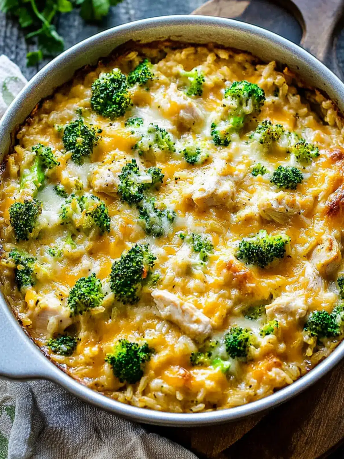 One Pot Cheesy Chicken Broccoli Rice Casserole