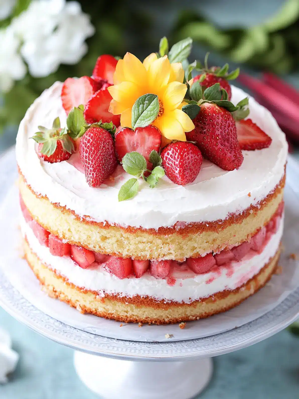 Irresistible Strawberry Rhubarb Cake for Ultimate Comfort 3 Strawberry Rhubarb Cake