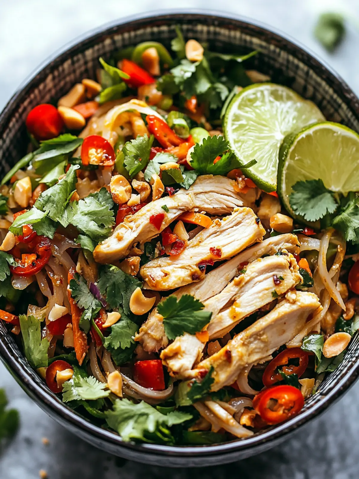 Savory Thai Chicken Salad with Creamy Peanut Dressing 3 Thai Chicken Salad