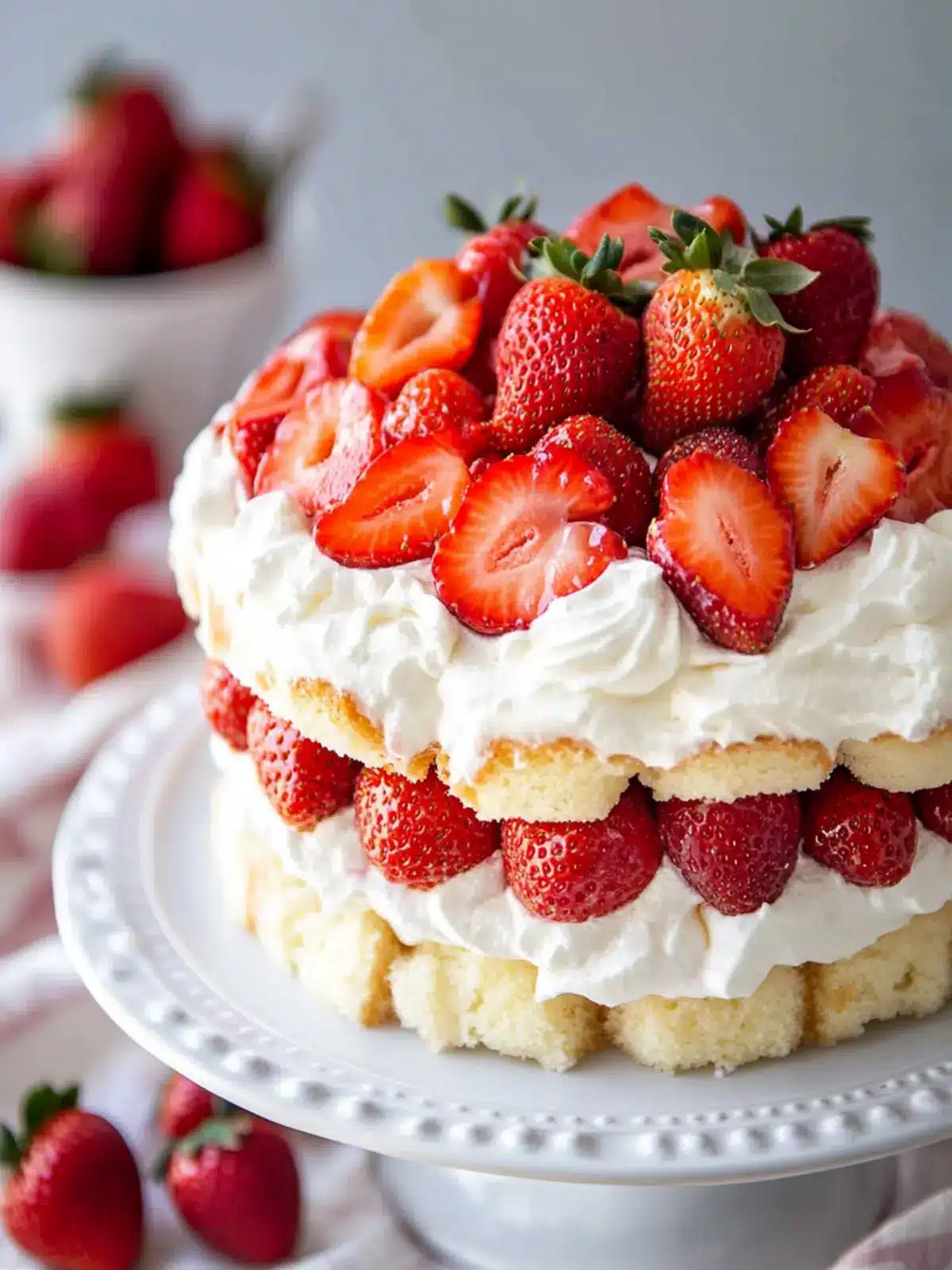 Light and Fluffy Angel Food Cake with Strawberries Bliss 4 Angel Food Cake with Strawberries