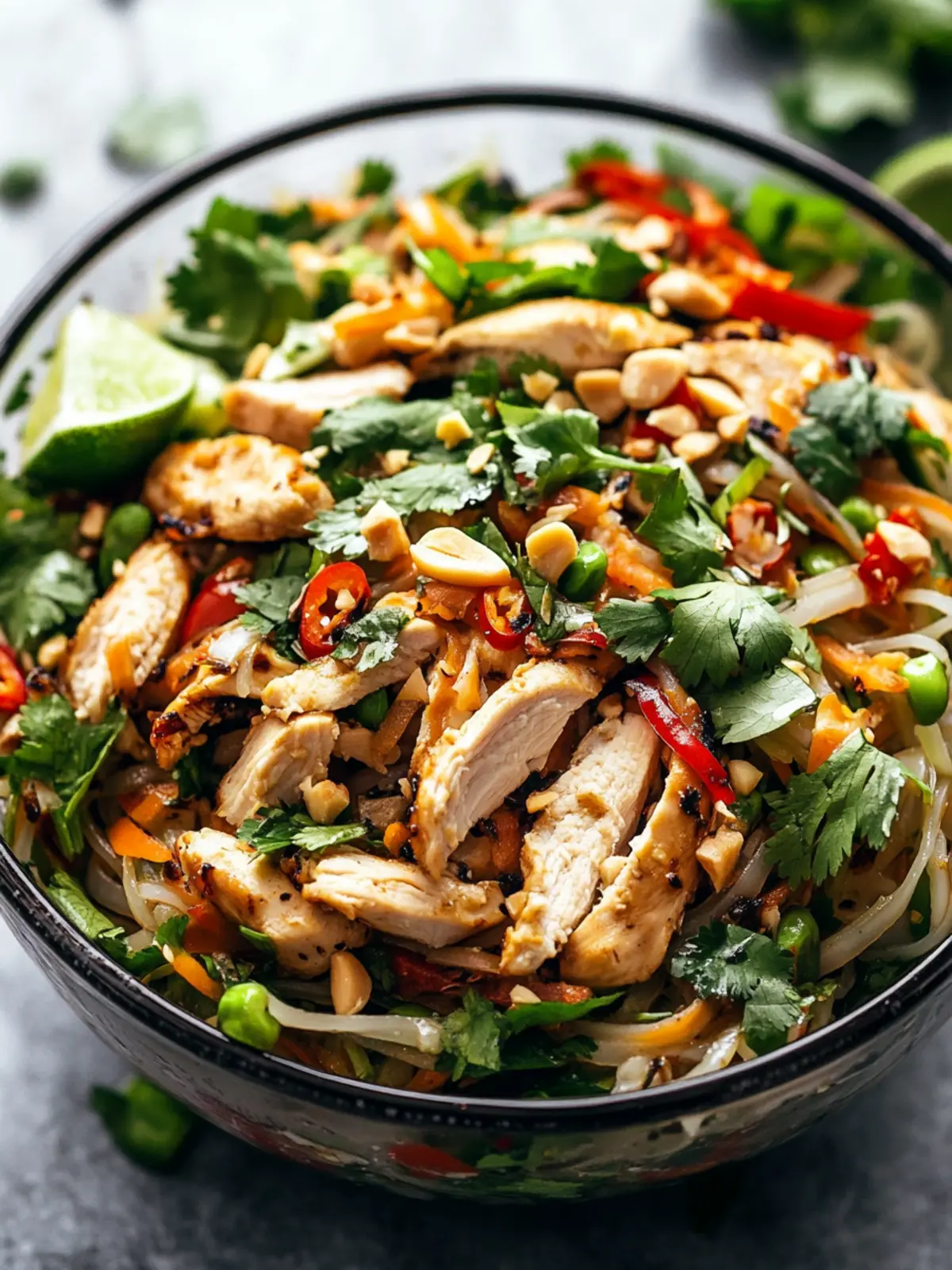 Savory Thai Chicken Salad with Creamy Peanut Dressing 4 Thai Chicken Salad