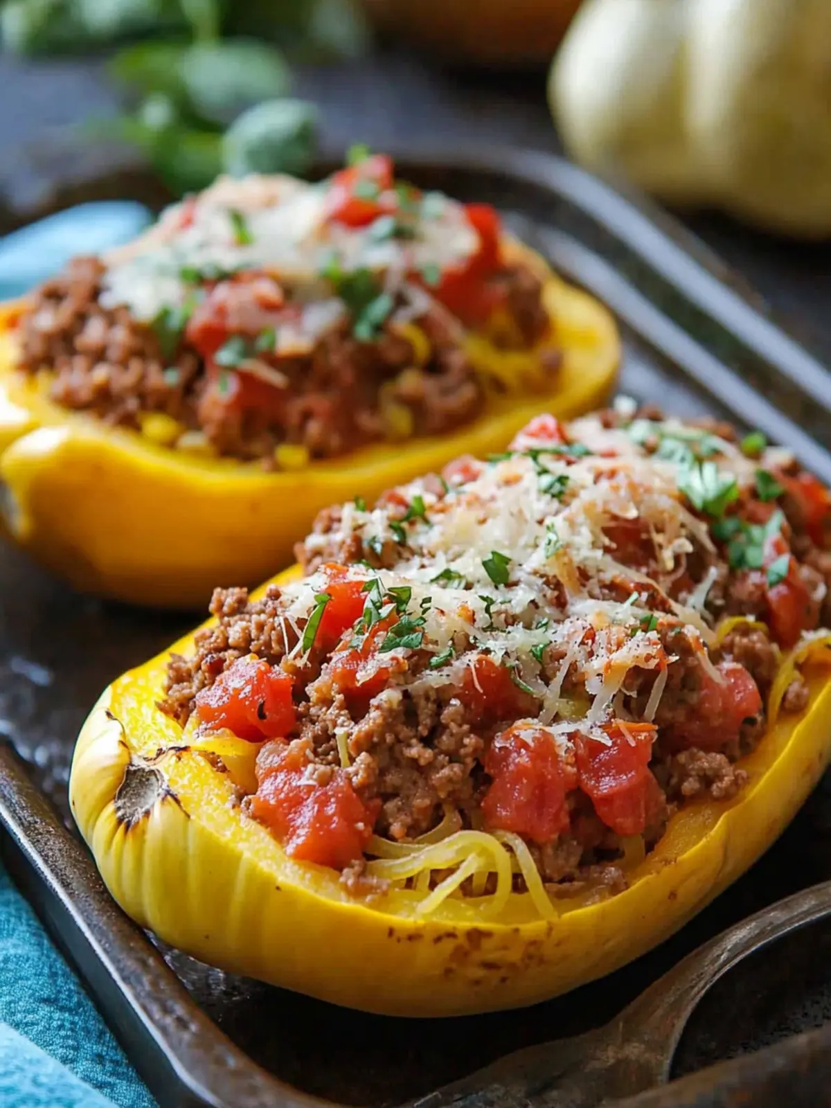 Delicious Stuffed Spaghetti Squash with Tomato and Ground Beef 4 Stuffed Spaghetti Squash with Tomato and Ground Beef