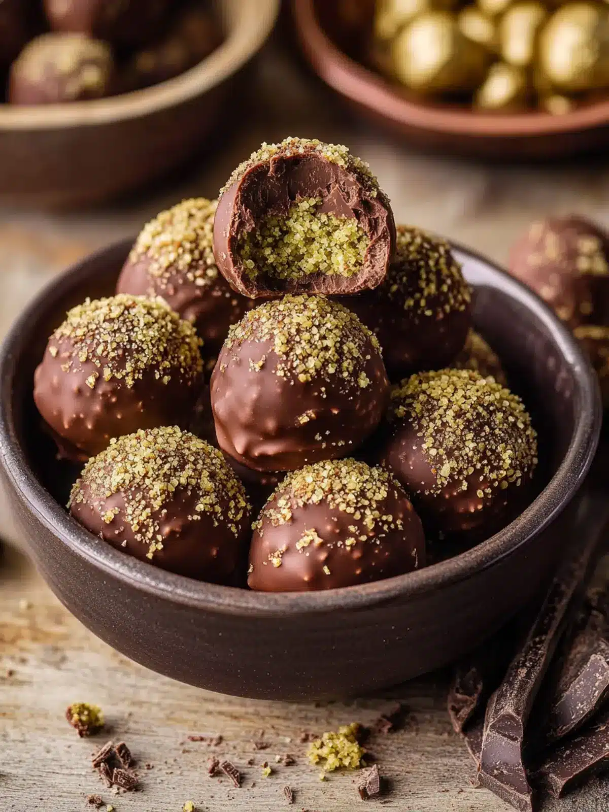 Delightful Dubai Chocolate Balls with Pistachio Surprise 3 Dubai Chocolate Balls