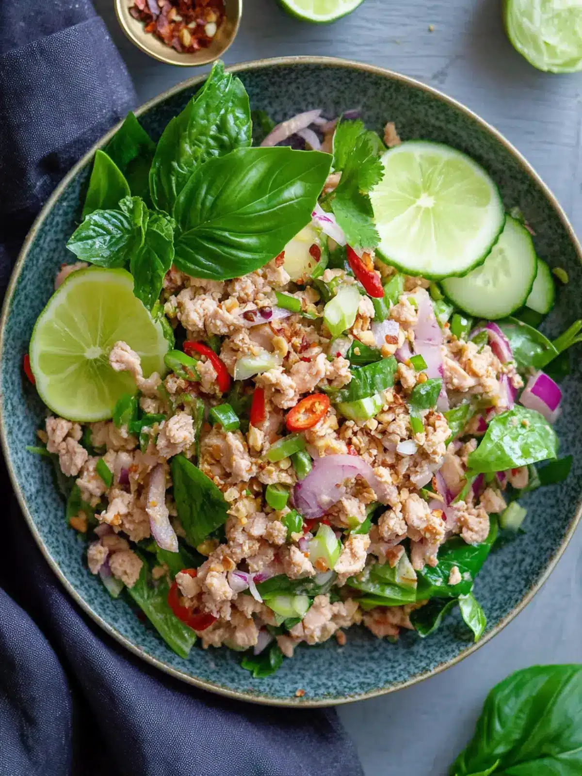 Laab Gai: Zesty Thai Ground Chicken Salad You'll Love 2 Laab Gai- Thai Ground Chicken Salad
