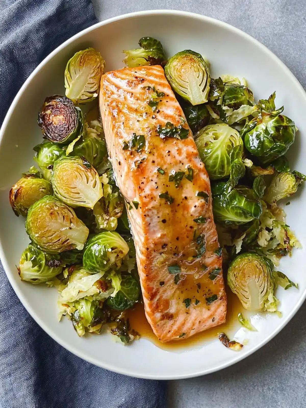 Savory Honey Mustard Salmon with Shredded Brussels Sprouts 4 Honey Mustard Salmon and Shredded Brussels Sprouts
