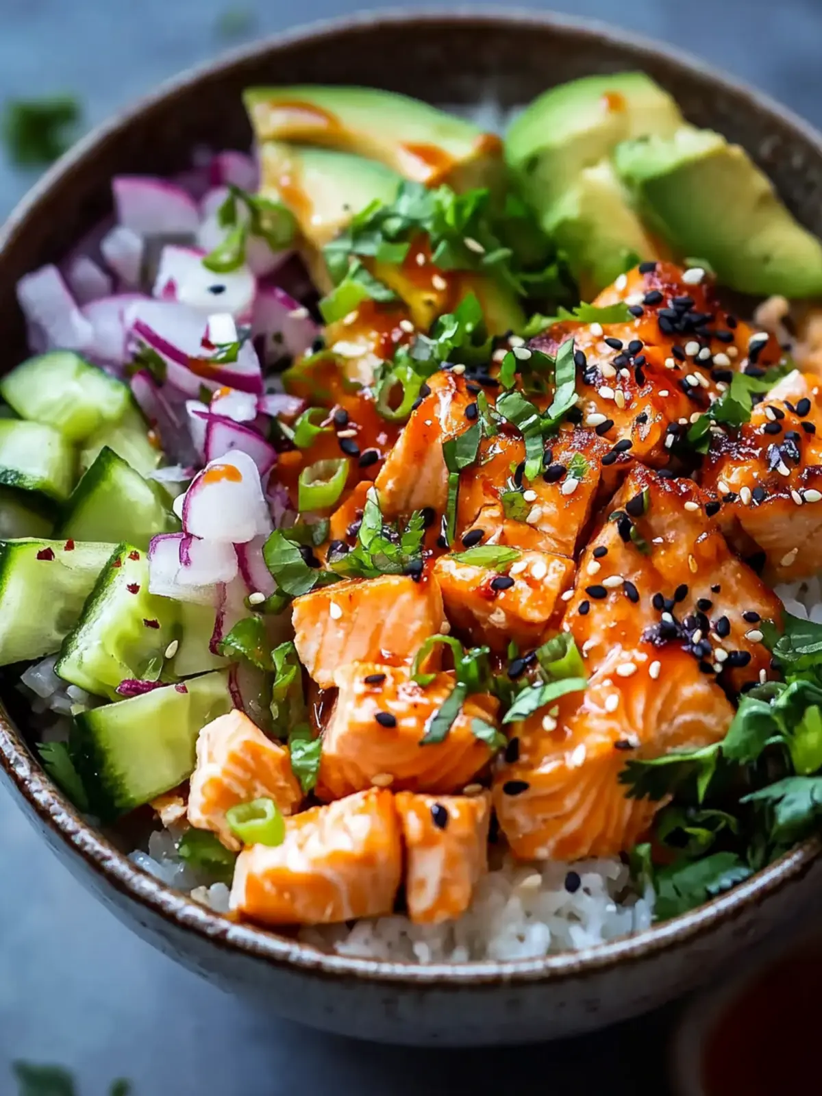 Spicy Salmon Bowl with Creamy Slaw and Zesty Mayo Delight 5 Spicy Salmon Bowl