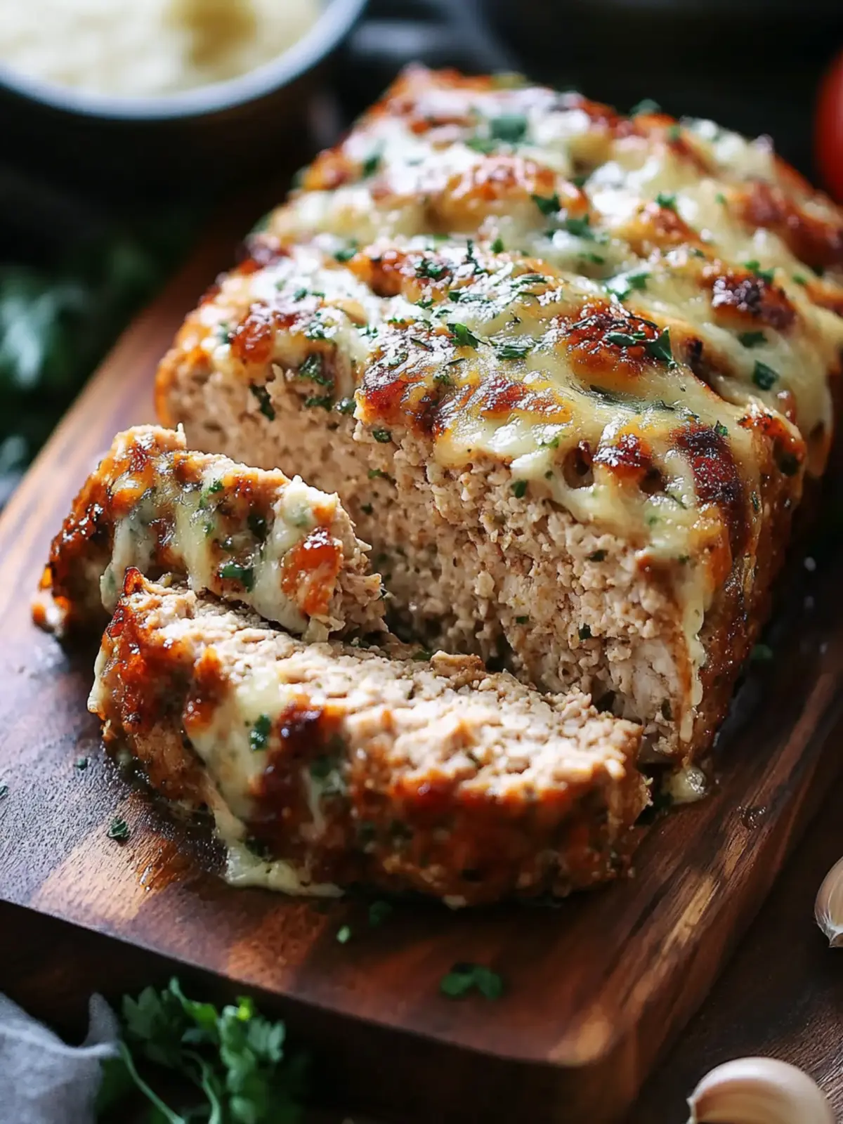 Garlic Parmesan Chicken Meatloaf: Comfort Food Revamped 3 Garlic Parmesan Chicken Meatloaf
