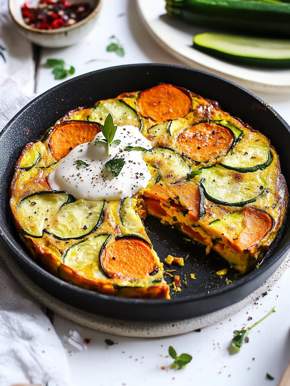Zucchini Sweet Potato Frittata for a Flavor-Packed Surprise 3 Zucchini Sweet Potato Frittata