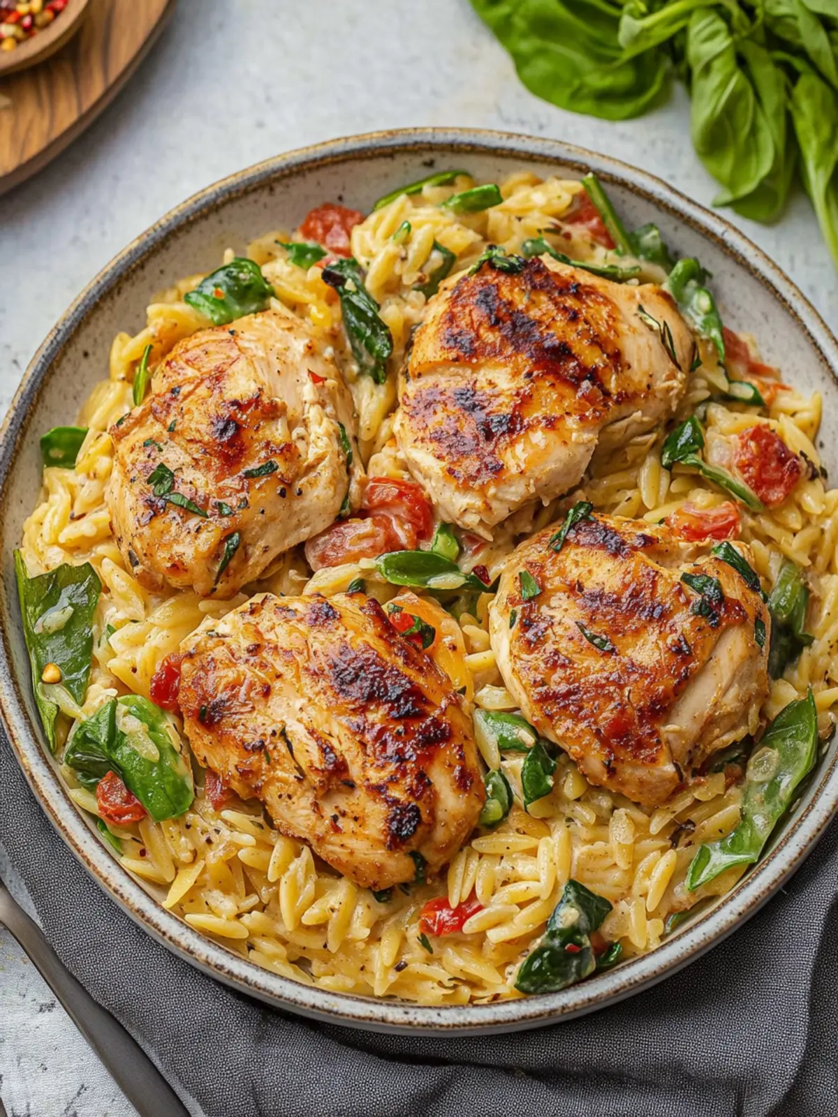 Savory Baked Chicken Orzo with Artichokes and Spinach Delight 5 Baked Chicken Orzo