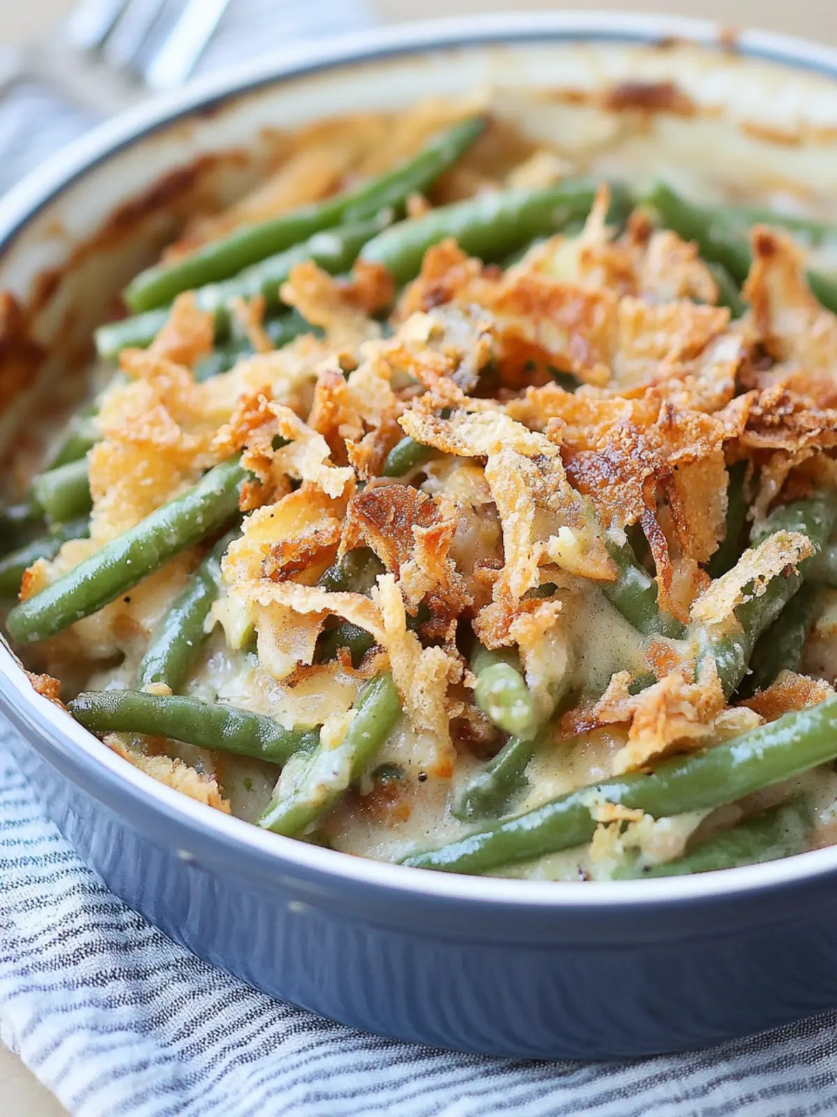 Savory Green Bean Casserole with Crispy Onion Topping 5 Green Bean Casserole