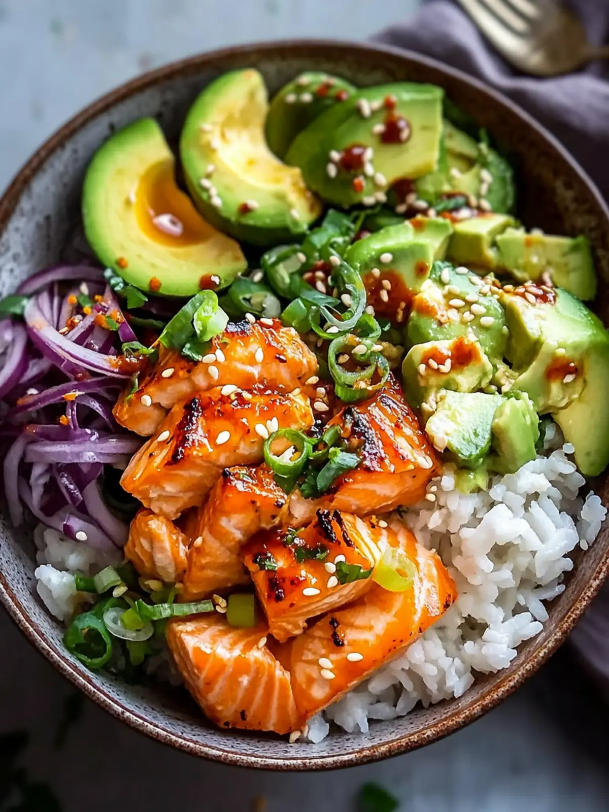 Spicy Salmon Bowl with Creamy Slaw and Zesty Mayo Delight 4 Spicy Salmon Bowl