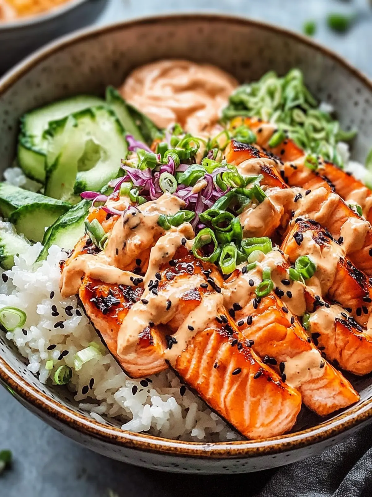 Spicy Salmon Bowl with Creamy Mayo That Ignites Your Tastebuds 4 Spicy Salmon Bowl mit cremiger Mayo Sauce