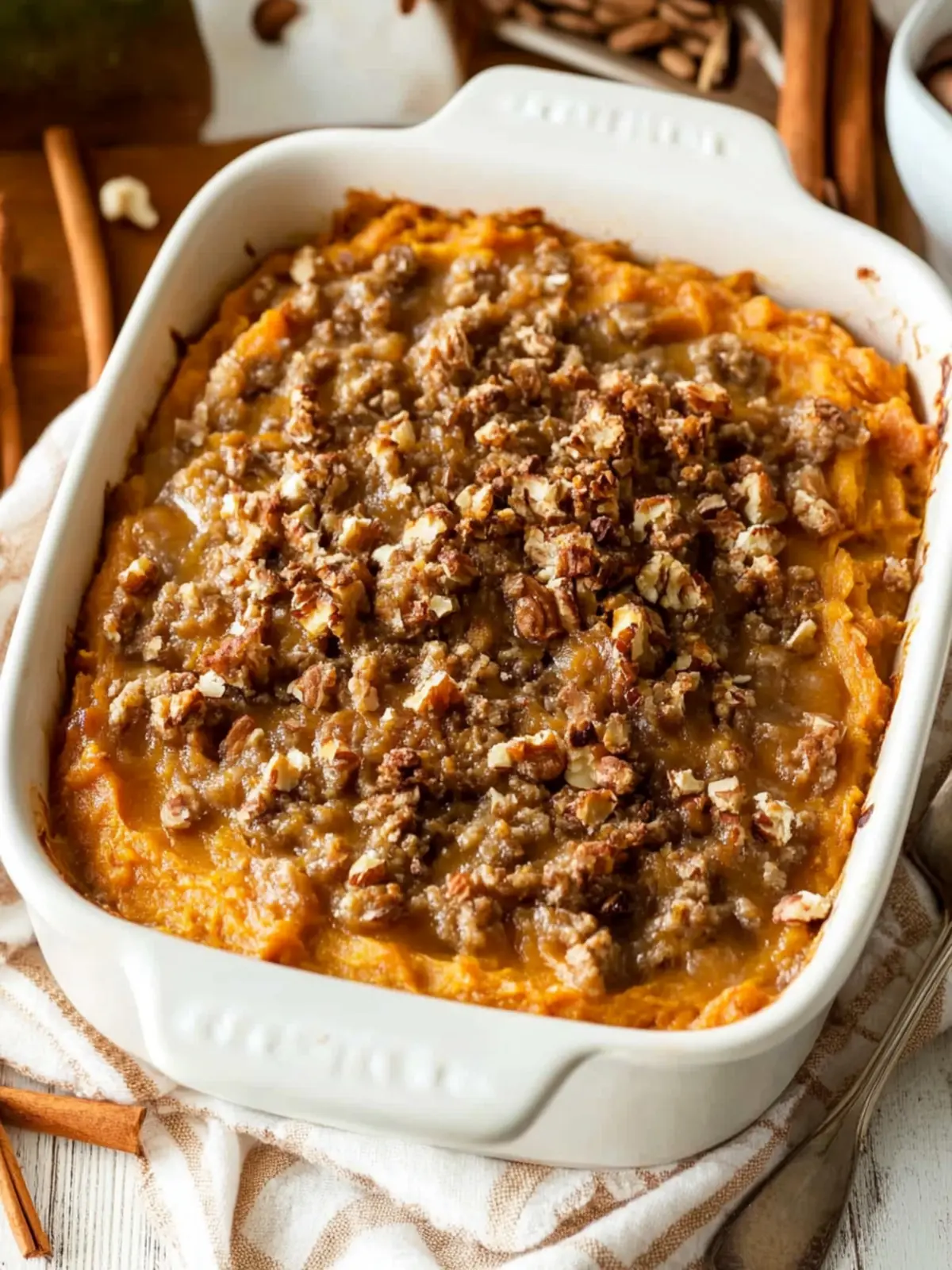 Sweet Potato Casserole with Crunchy Pecan Streusel Delight 3 Sweet Potato Casserole