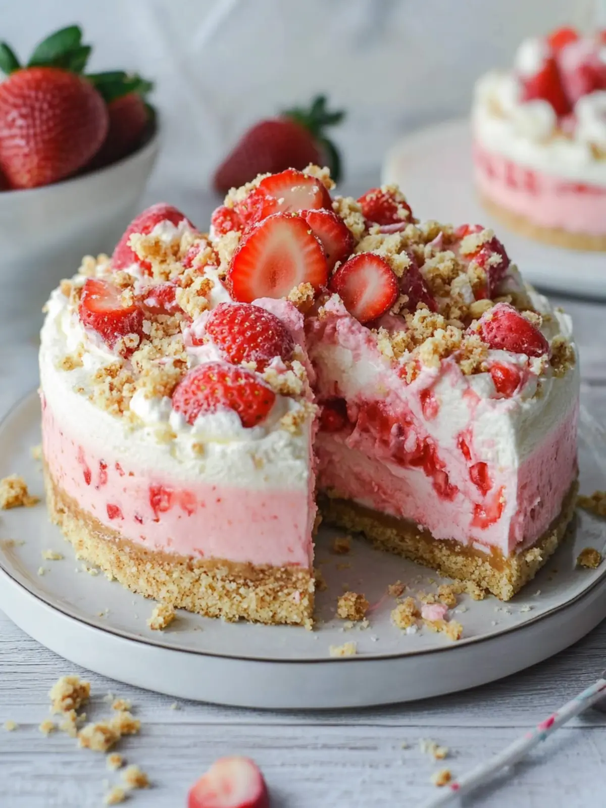 Decadent Strawberry Crunch Cheesecake to Brighten Your Day 2 Strawberry Crunch Cheesecake