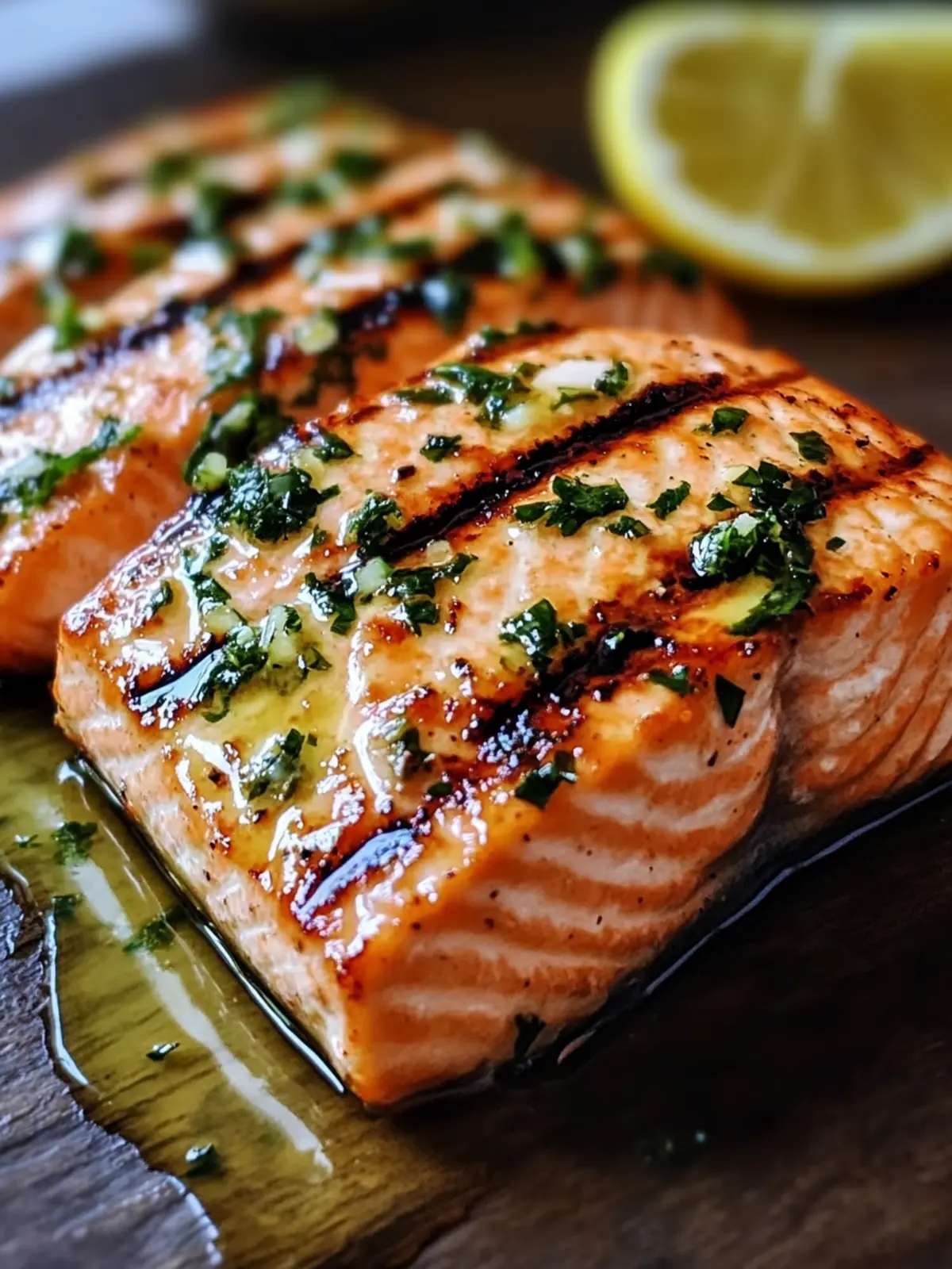 Grilled Salmon with Garlic Lemon Butter: A Zesty Delight 2 Grilled Salmon with Garlic Lemon Butter