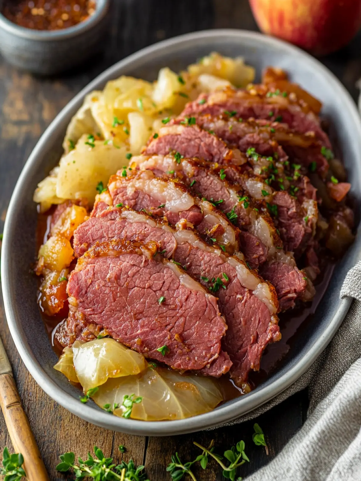 Savory Brown Sugar Corned Beef and Cabbage with Apple Juice 3 Brown Sugar Corned Beef and Cabbage with Apple Juice