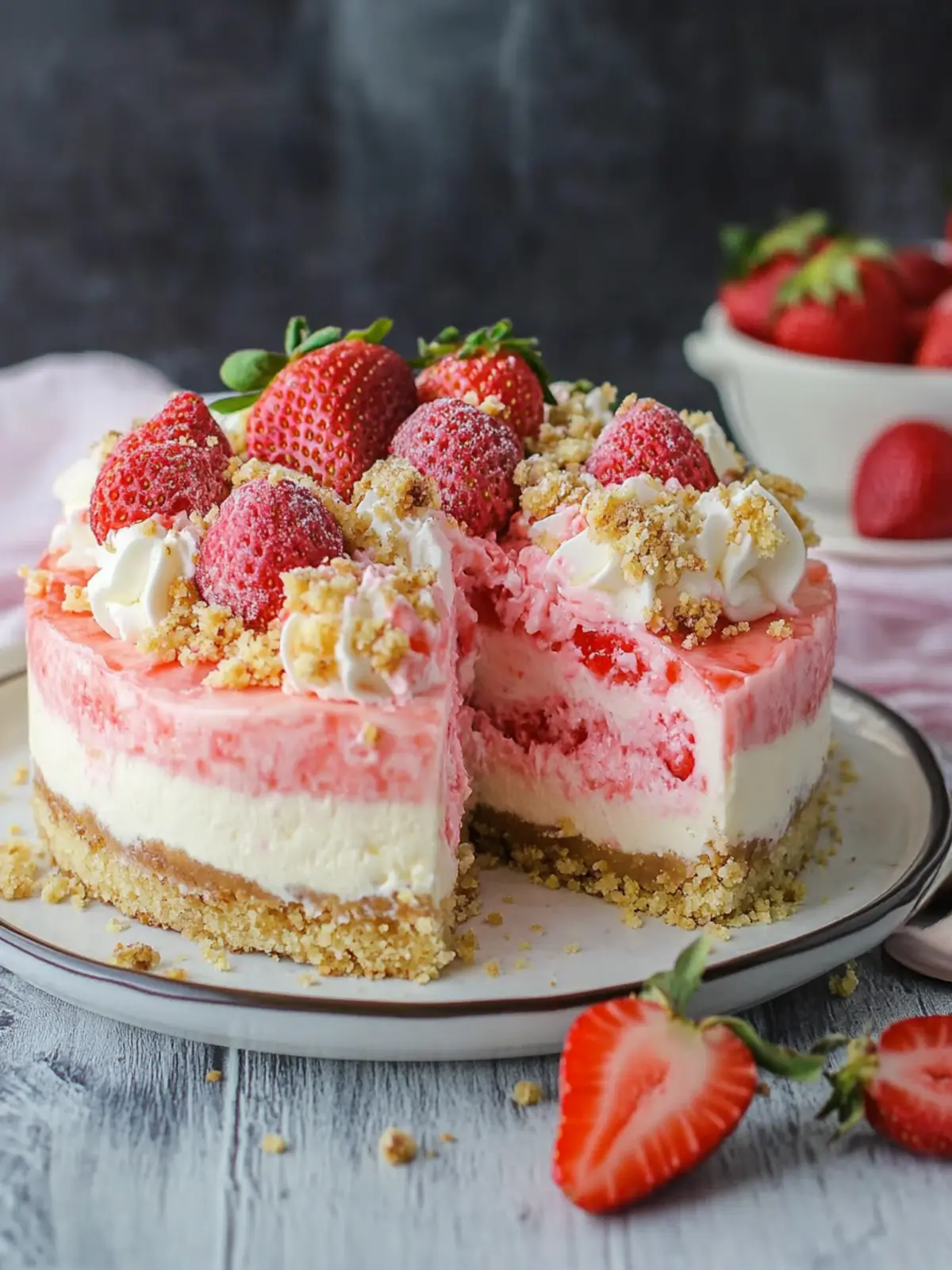 Decadent Strawberry Crunch Cheesecake to Brighten Your Day 5 Strawberry Crunch Cheesecake