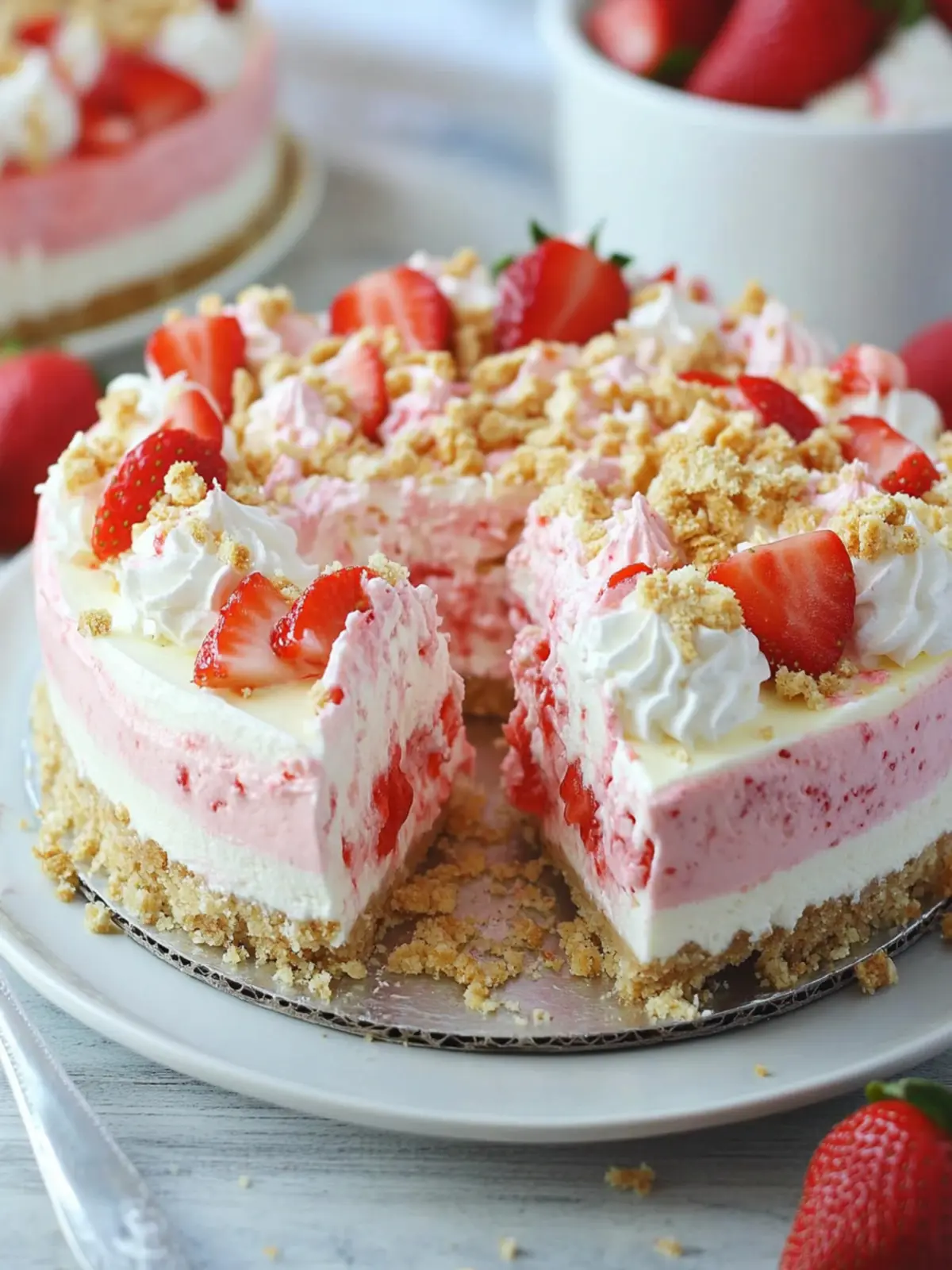 Decadent Strawberry Crunch Cheesecake to Brighten Your Day 4 Strawberry Crunch Cheesecake