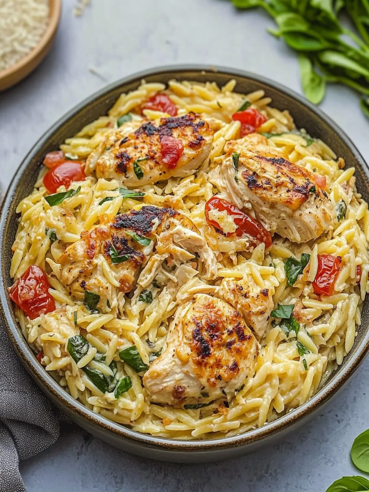 Savory Baked Chicken Orzo with Artichokes and Spinach Delight 3 Baked Chicken Orzo