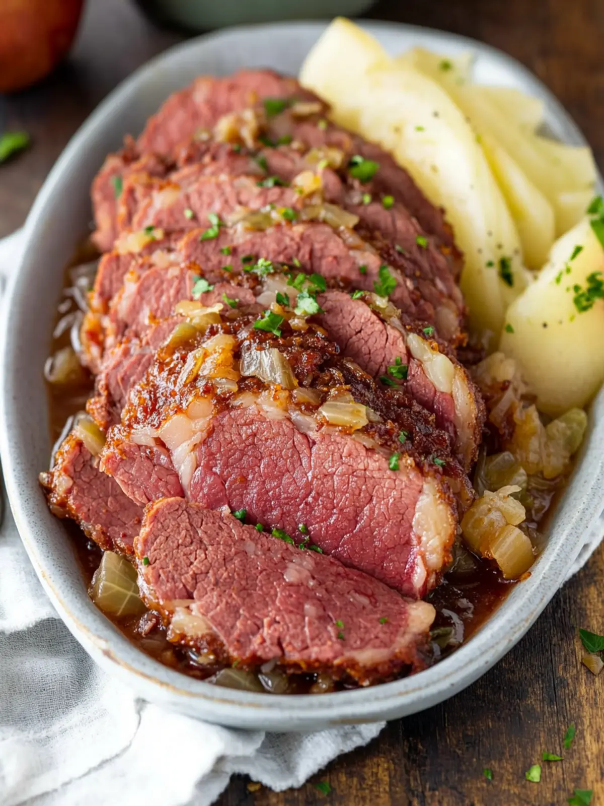 Savory Brown Sugar Corned Beef and Cabbage with Apple Juice 2 Brown Sugar Corned Beef and Cabbage with Apple Juice