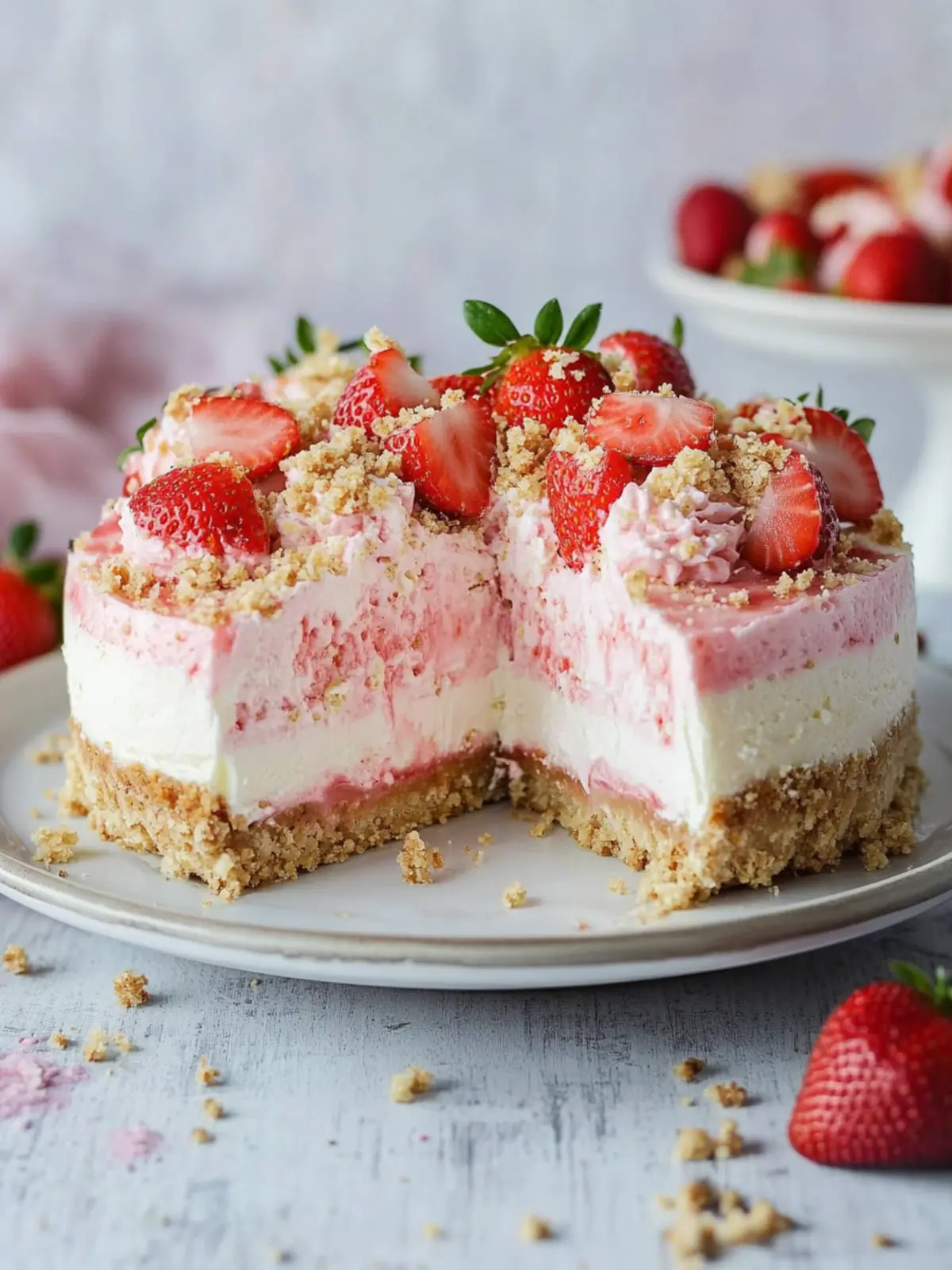 Decadent Strawberry Crunch Cheesecake to Brighten Your Day 3 Strawberry Crunch Cheesecake
