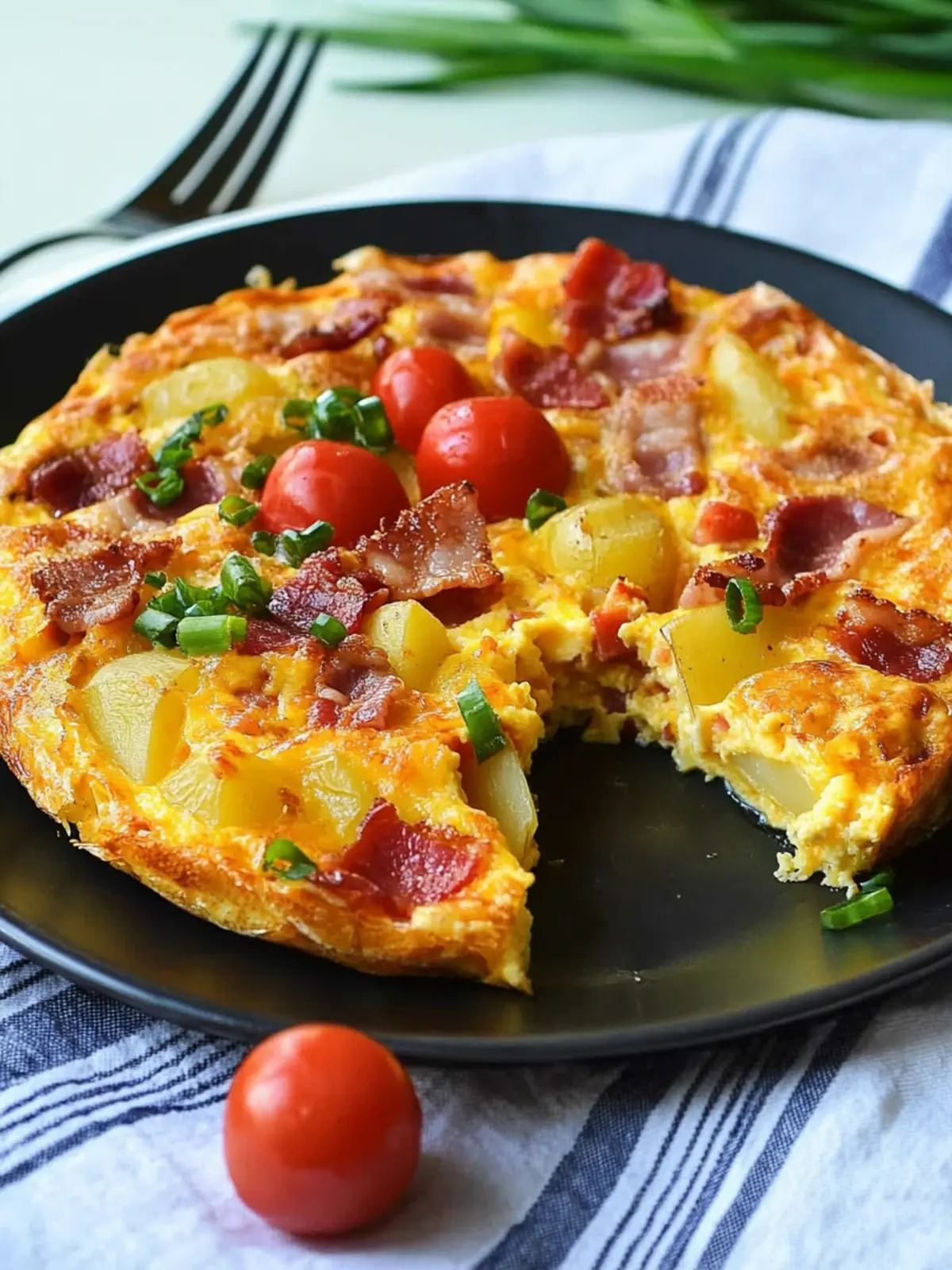 Bacon Potato and Cheddar Frittata for Comfort Food Bliss 2 Bacon Potato and Cheddar Frittata