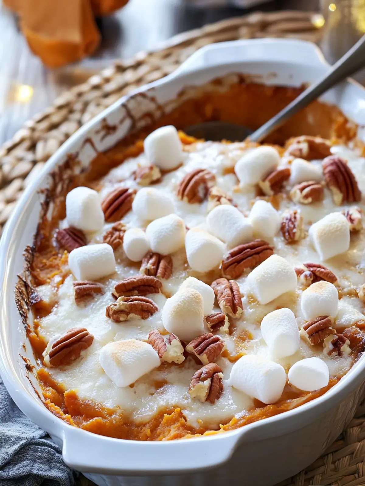 Sweet Potato Casserole with Marshmallows and Pecans Bliss 3 Sweet Potato Casserole with Marshmallows and Pecans