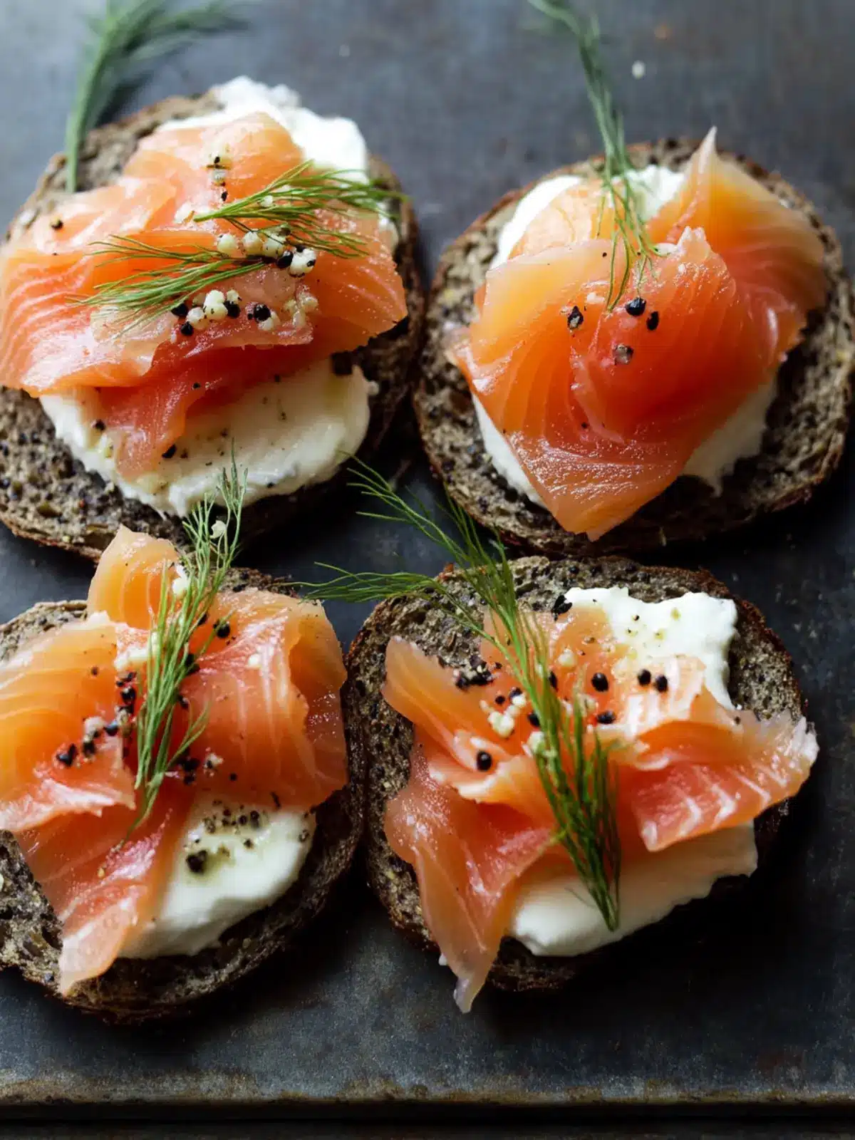 Irresistible Smoked Salmon on Pumpernickel Rye Bliss 2 Smoked Salmon on Pumpernickel Rye