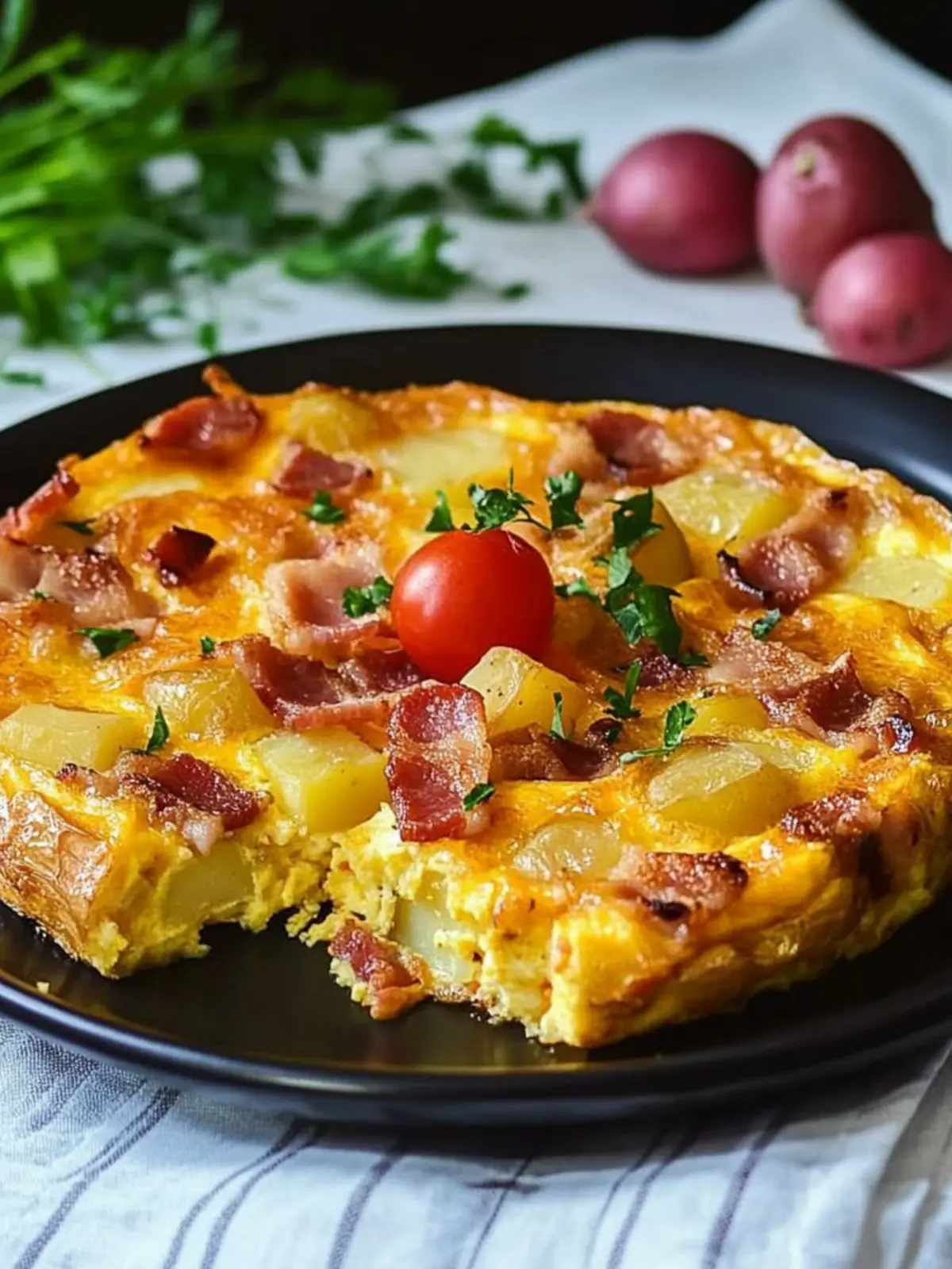 Bacon Potato and Cheddar Frittata for Comfort Food Bliss 3 Bacon Potato and Cheddar Frittata