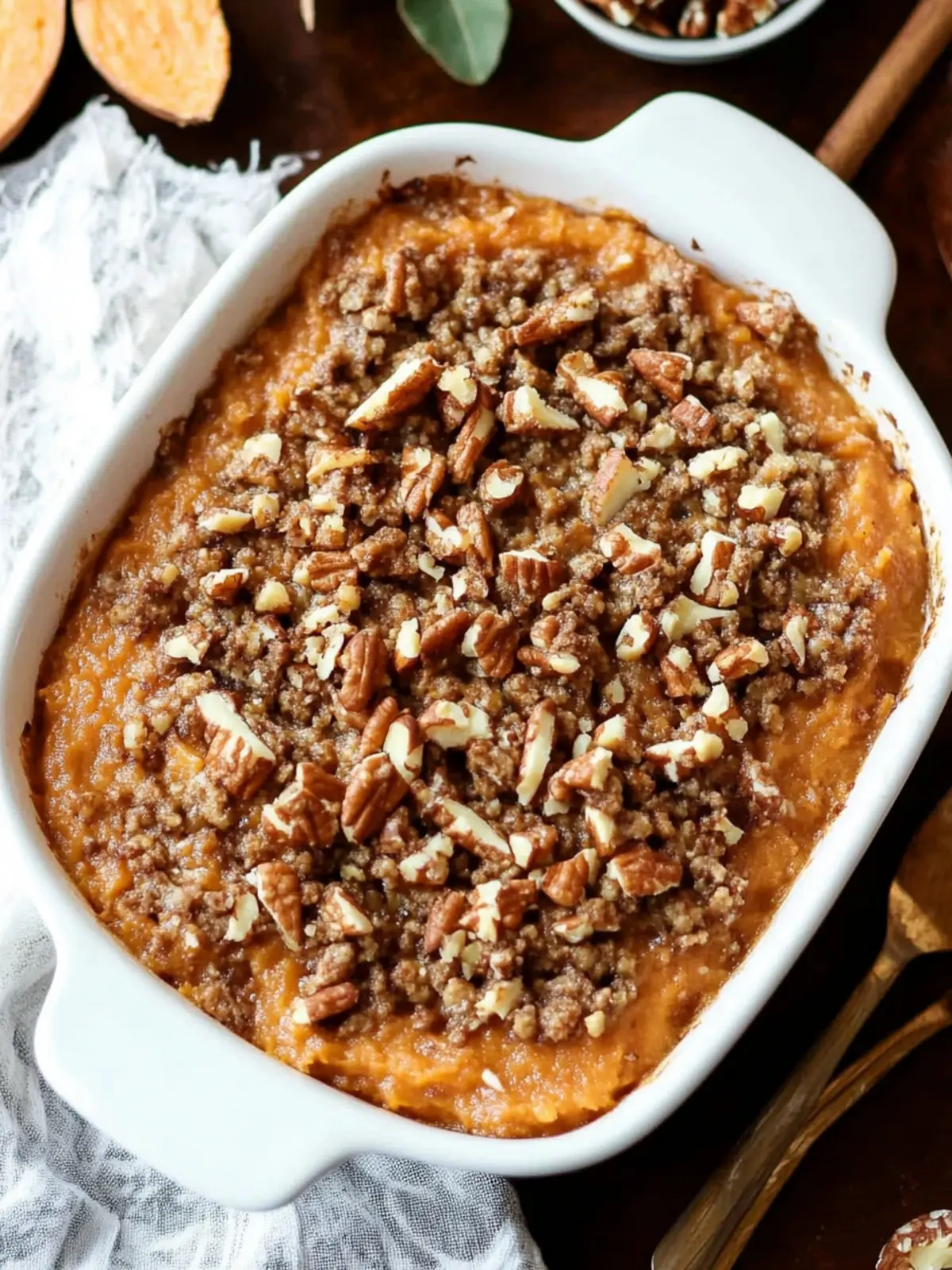 Sweet Potato Casserole with Crunchy Pecan Streusel Delight 2 Sweet Potato Casserole