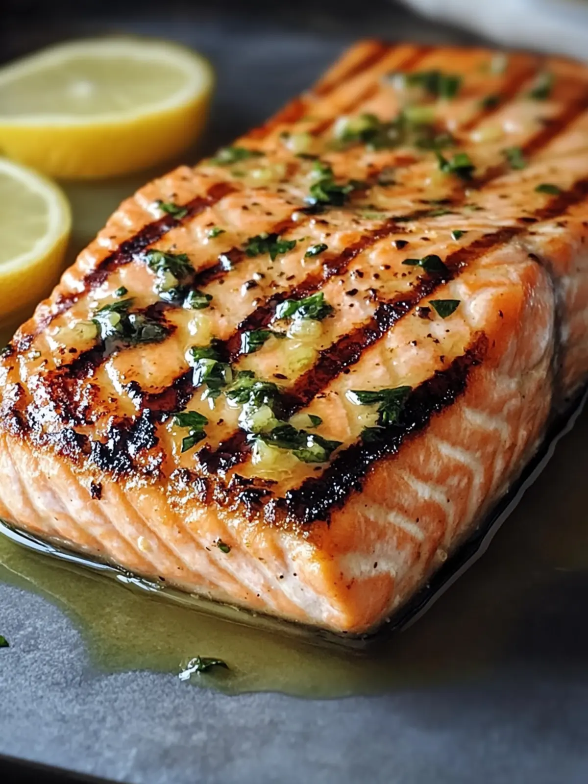 Grilled Salmon with Garlic Lemon Butter: A Zesty Delight 3 Grilled Salmon with Garlic Lemon Butter
