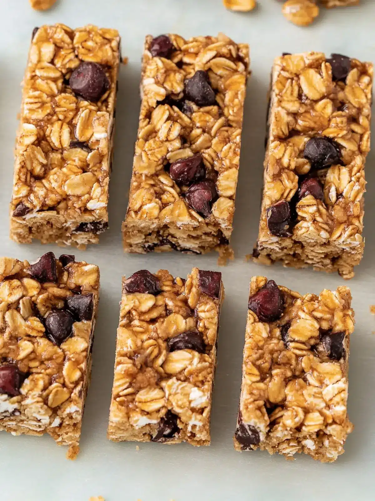 Homemade Granola Bars with Peanut Butter and Dark Chocolate 4 Granola Bars