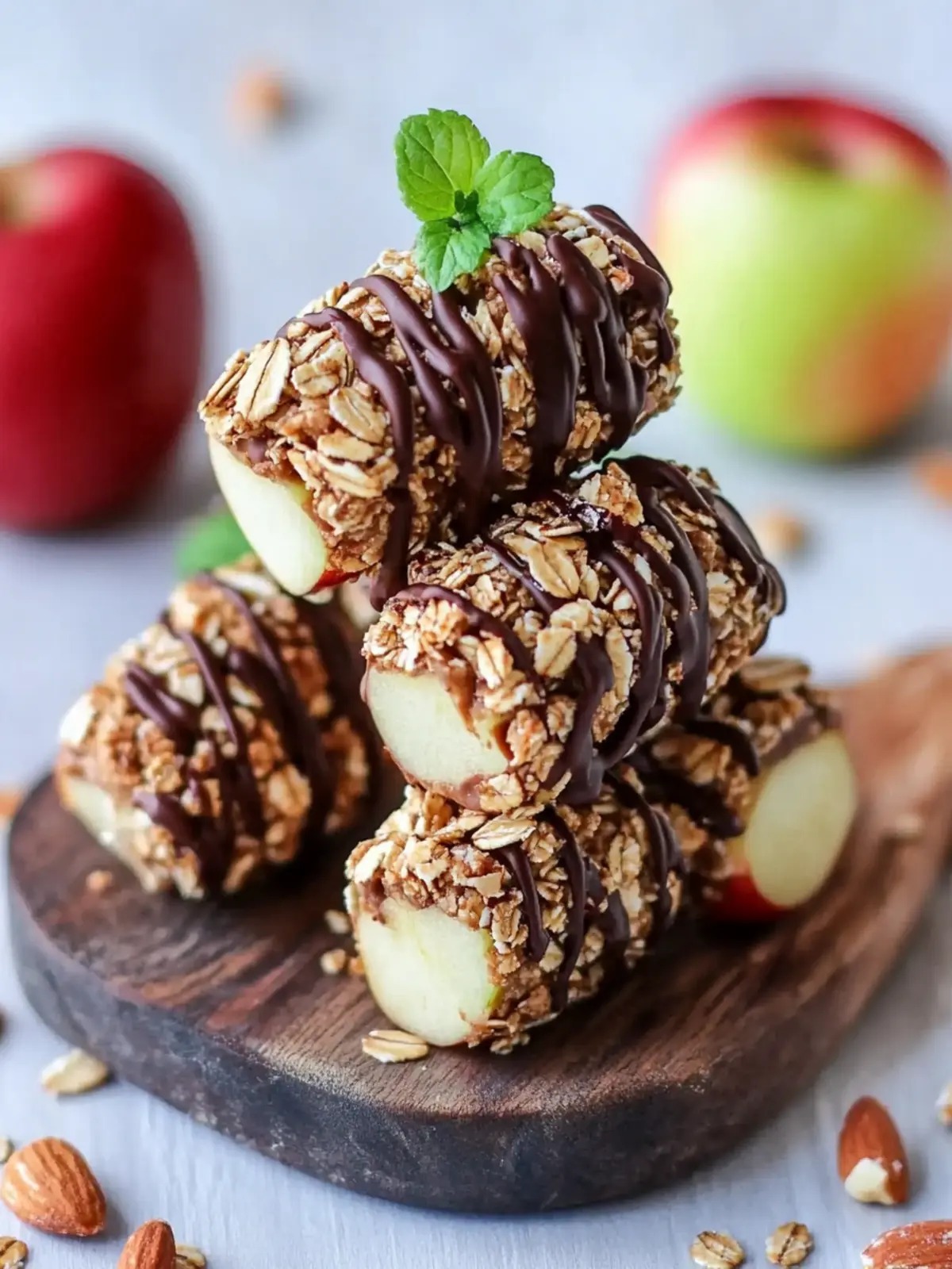 Chocolate-Peanut Butter Granola Apple Bites for Easy Snacking 5 Chocolate-Peanut Butter Granola Apple Bites