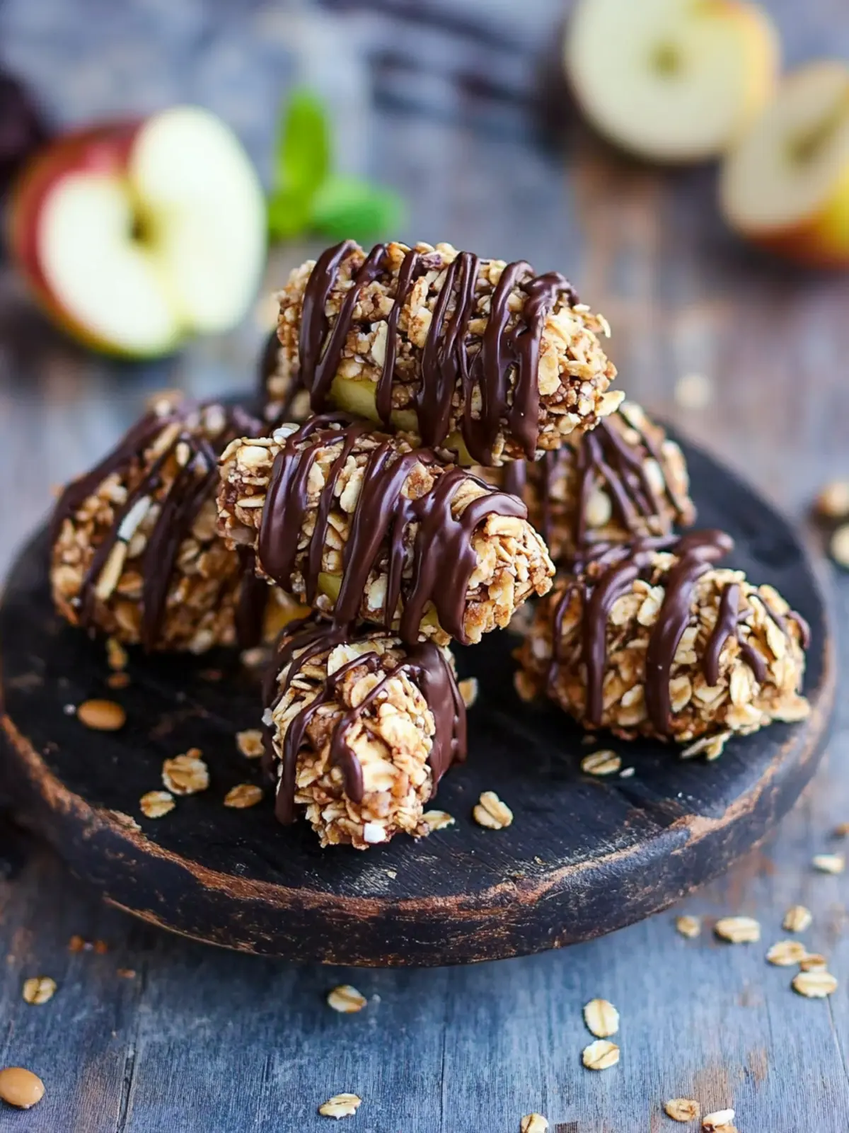 Chocolate-Peanut Butter Granola Apple Bites for Easy Snacking 4 Chocolate-Peanut Butter Granola Apple Bites