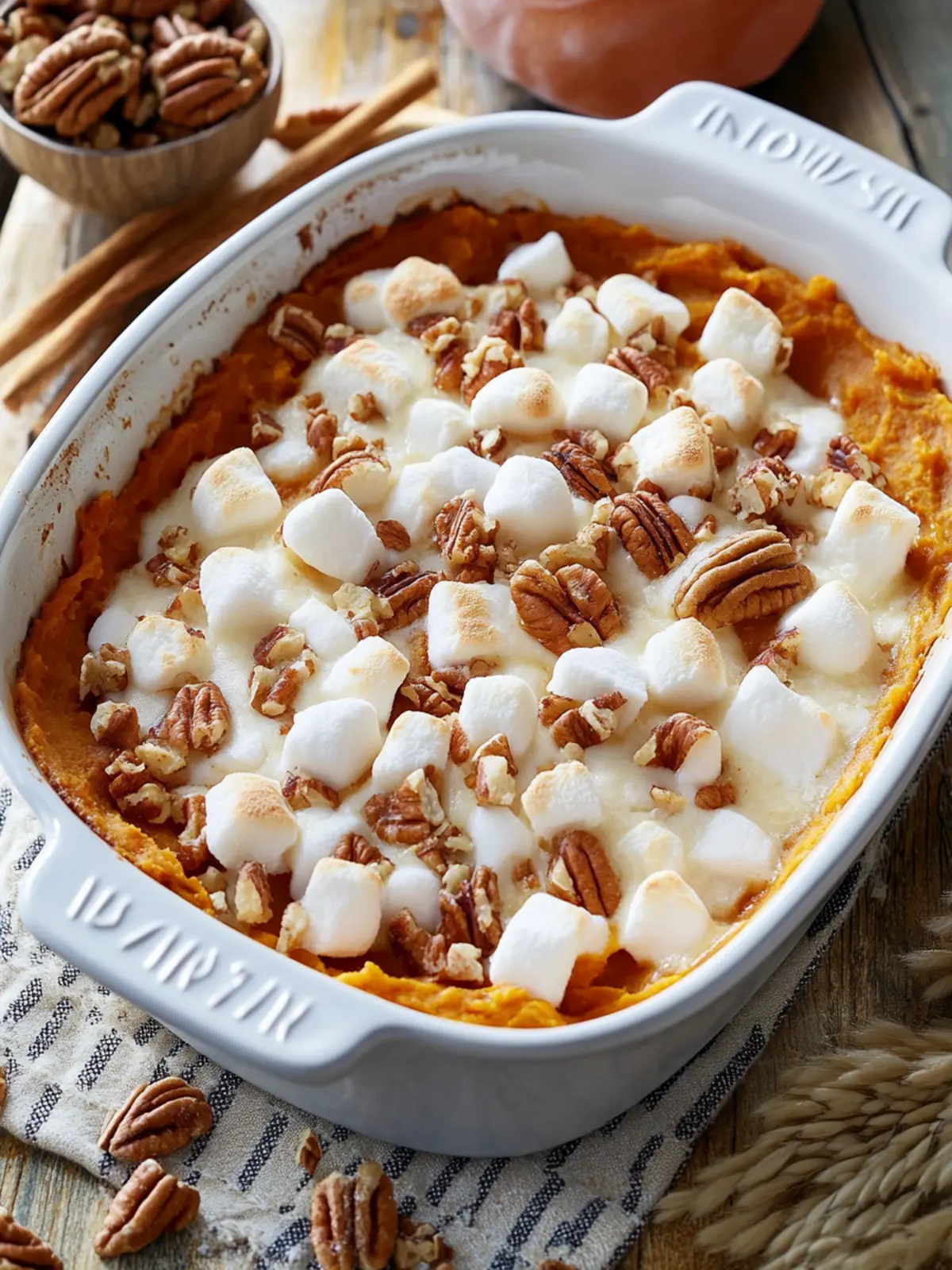 Sweet Potato Casserole with Marshmallows and Pecans Bliss 4 Sweet Potato Casserole with Marshmallows and Pecans