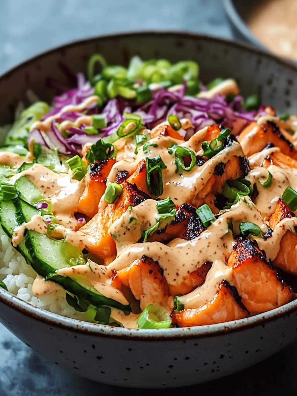 Spicy Salmon Bowl with Creamy Mayo That Ignites Your Tastebuds 2 Spicy Salmon Bowl mit cremiger Mayo Sauce